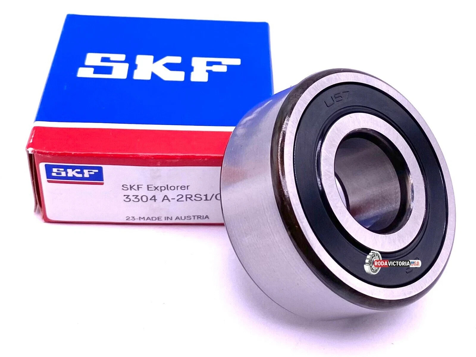 SKF 3304 A 2RS C3 Angular Contact Ball Bearing, Rubber Sealed 20x52x22.2 mm
