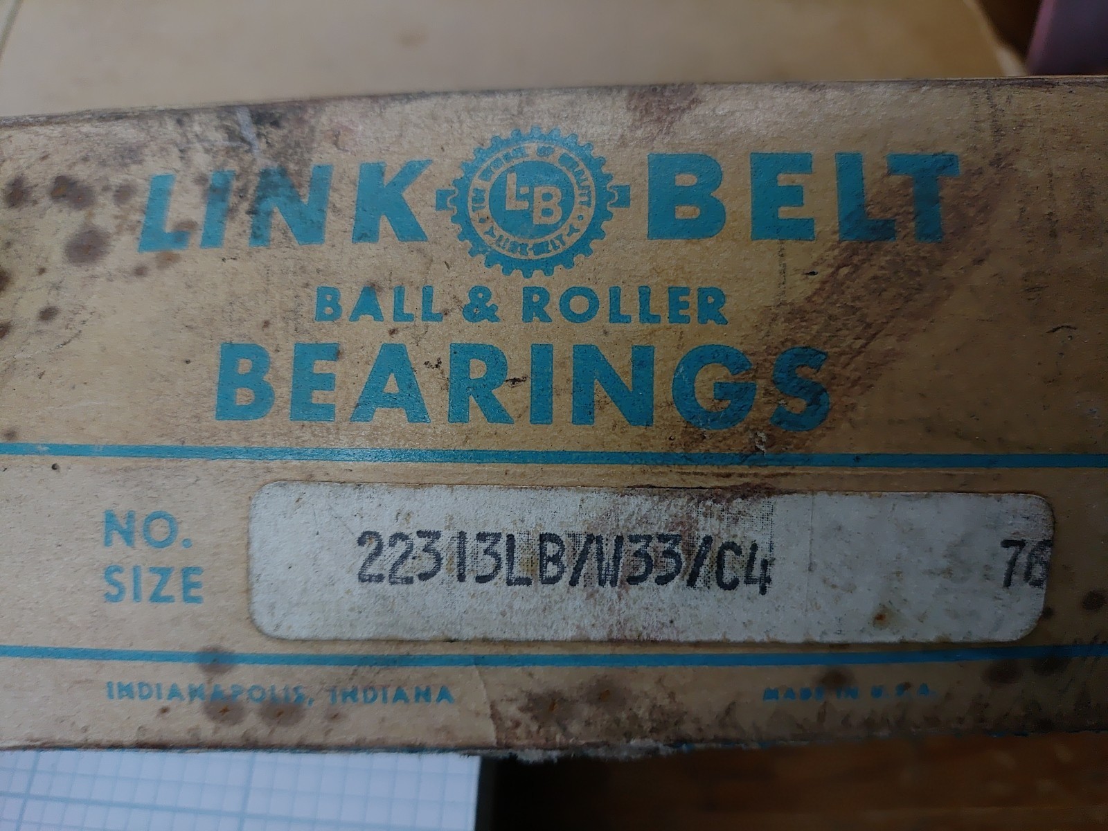 Link-Belt 22313LB Double-Row Spherical Bearing 65mm x 140mm x 48mm Made in USA
