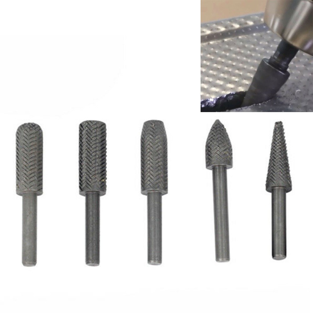 Electric Rotary Rasp File Set 5 Pieces for Drill Bit Steel Shaping Tasks