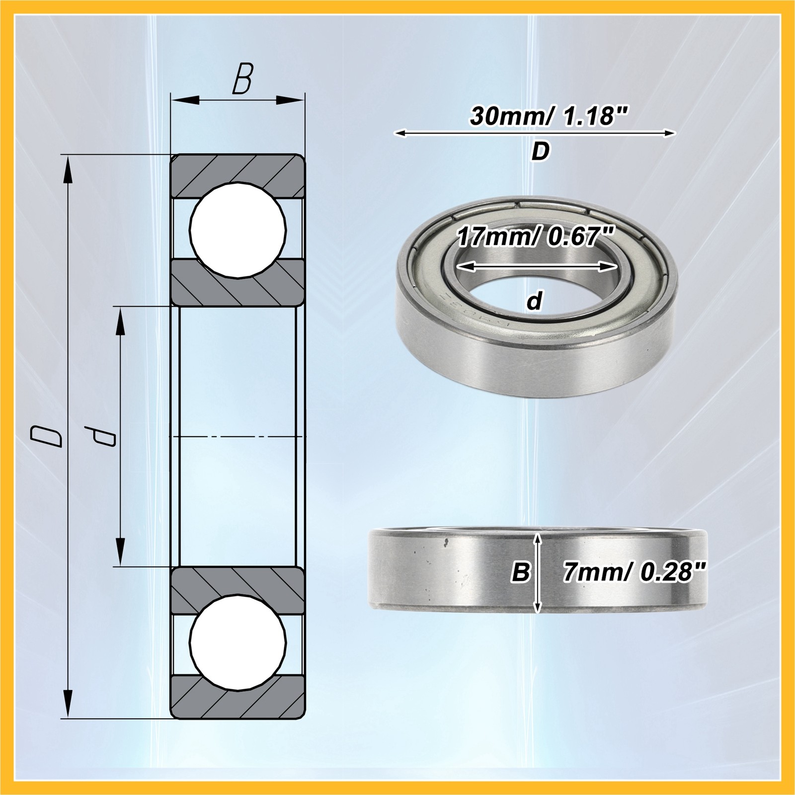 6903ZZ Deep Groove Ball Bearings 17x30x7mm 1 Pc Scooter Skateboard Wheel New