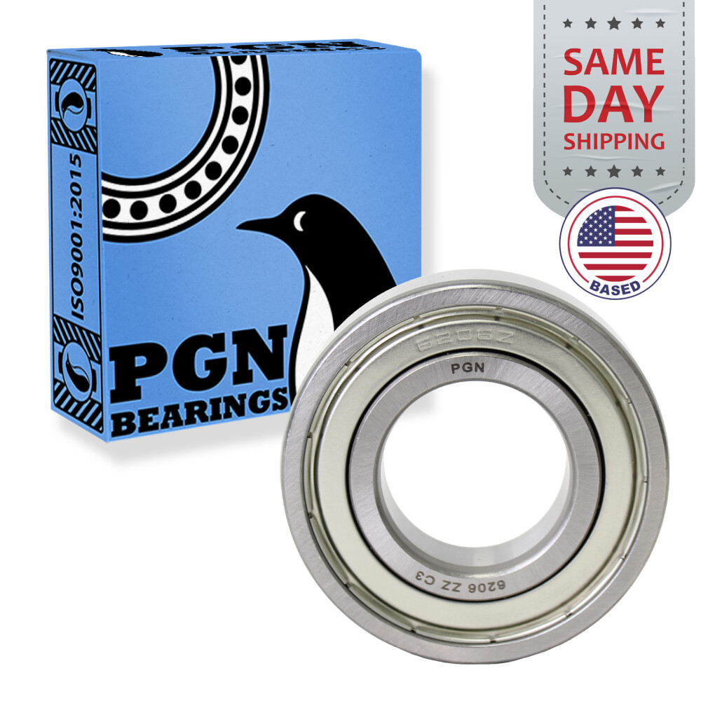 (30) 6206-ZZ Premium Metal Shield Ball Bearing C3 EMQ, 30x62x16, 6206 ZZ 6206z