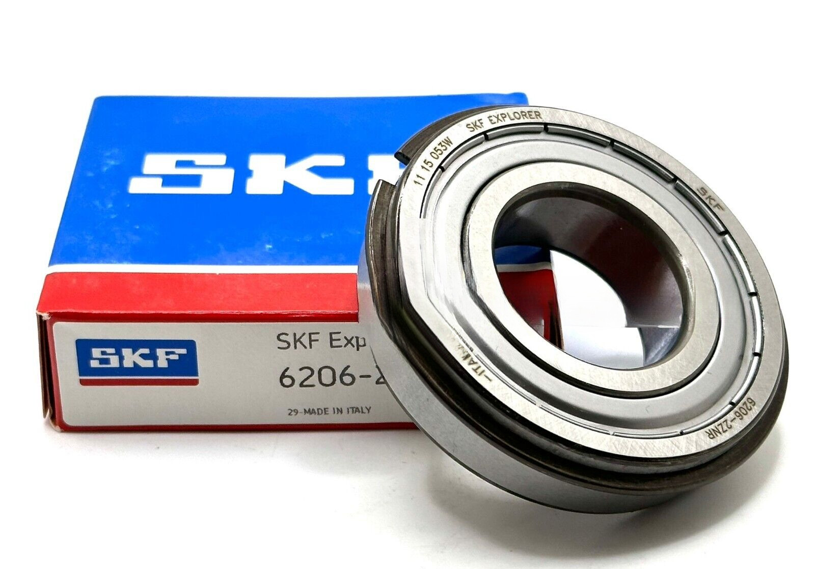 SKF 6206 ZZ NR BALL BEARING, METAL SHIELDED + SNAP RING 30x62x16mm