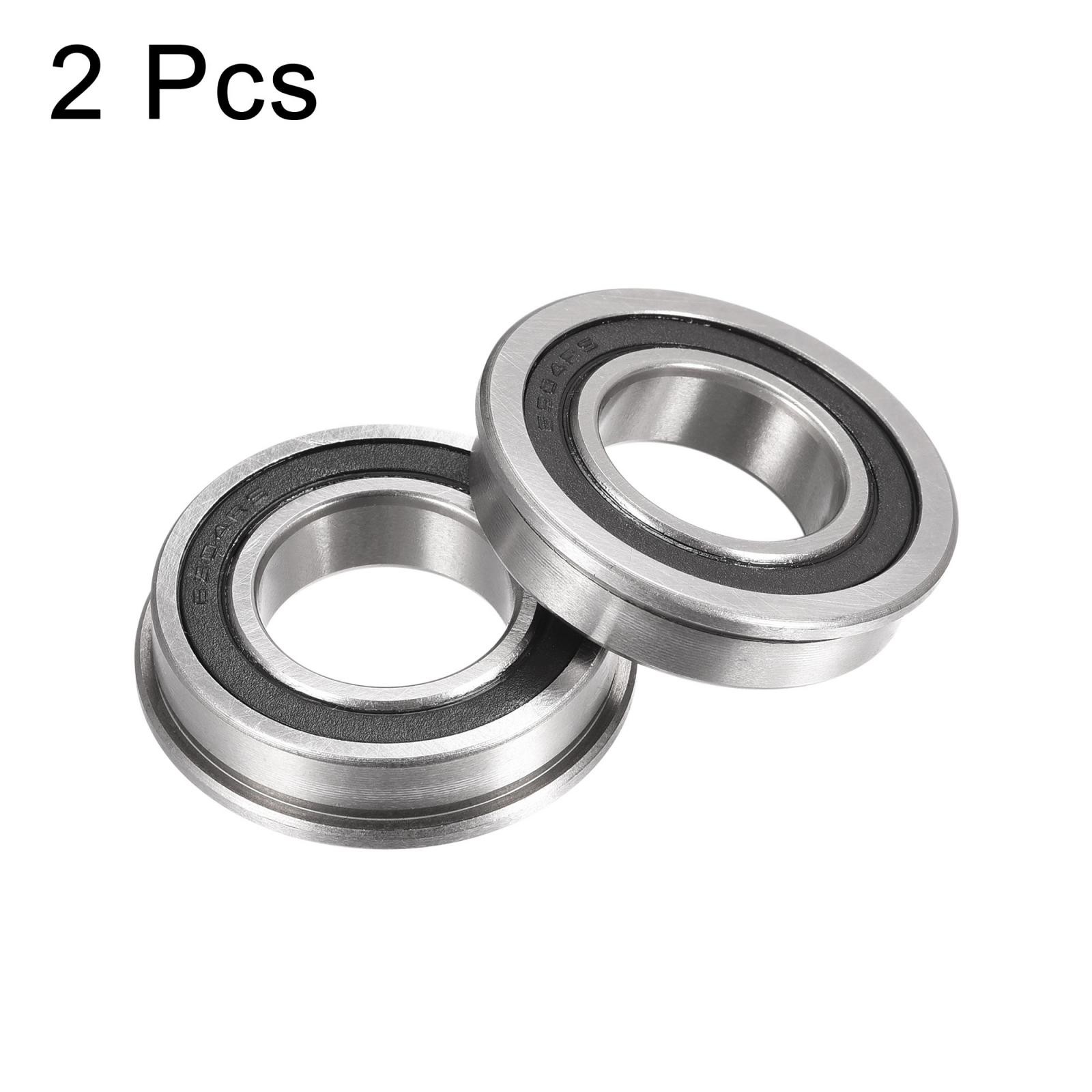 F6904-2RS Flange Ball Bearing 20x37x9mm Double Sealed Chrome Steel Bearing 2pcs