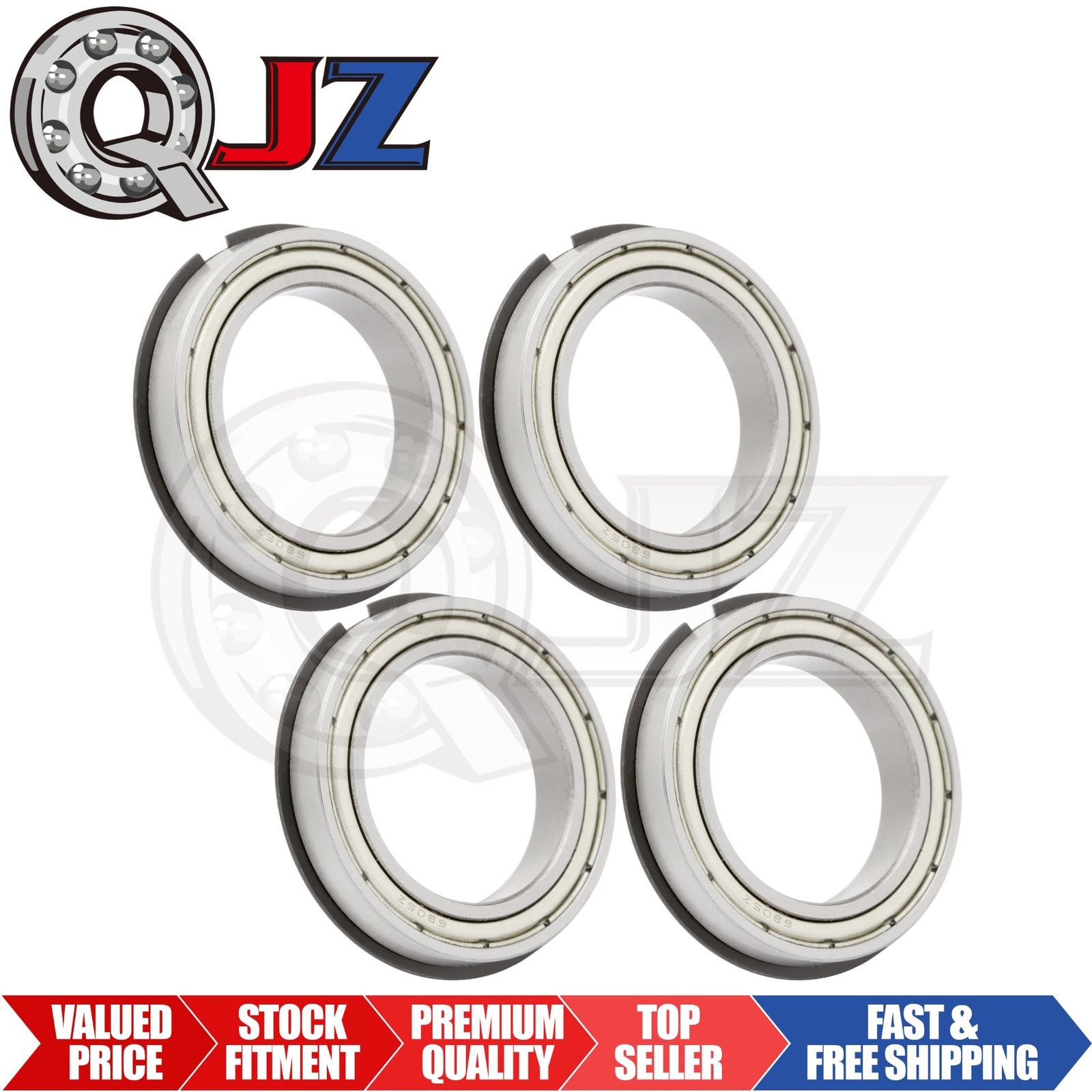 [Qty.4] New 6805-ZZ-NR Ball Bearing w/ Snap-Ring [25mm Bore x 37mm OD x 7mm W]