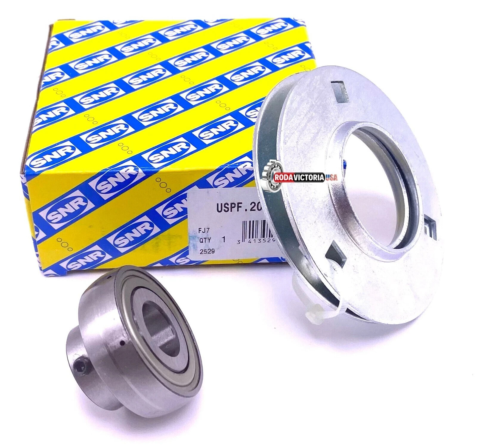 SNR USPF202 Housing and Bearing US202G2 + PF203 15×63.5×22 mm