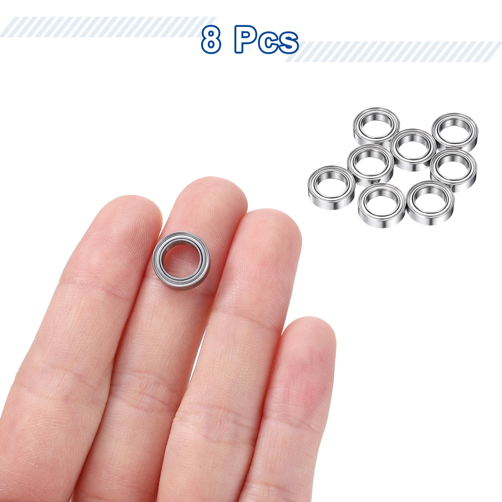 8pcs ball bearings MR117ZZ, 7mm ID 11mm OD 3mm for