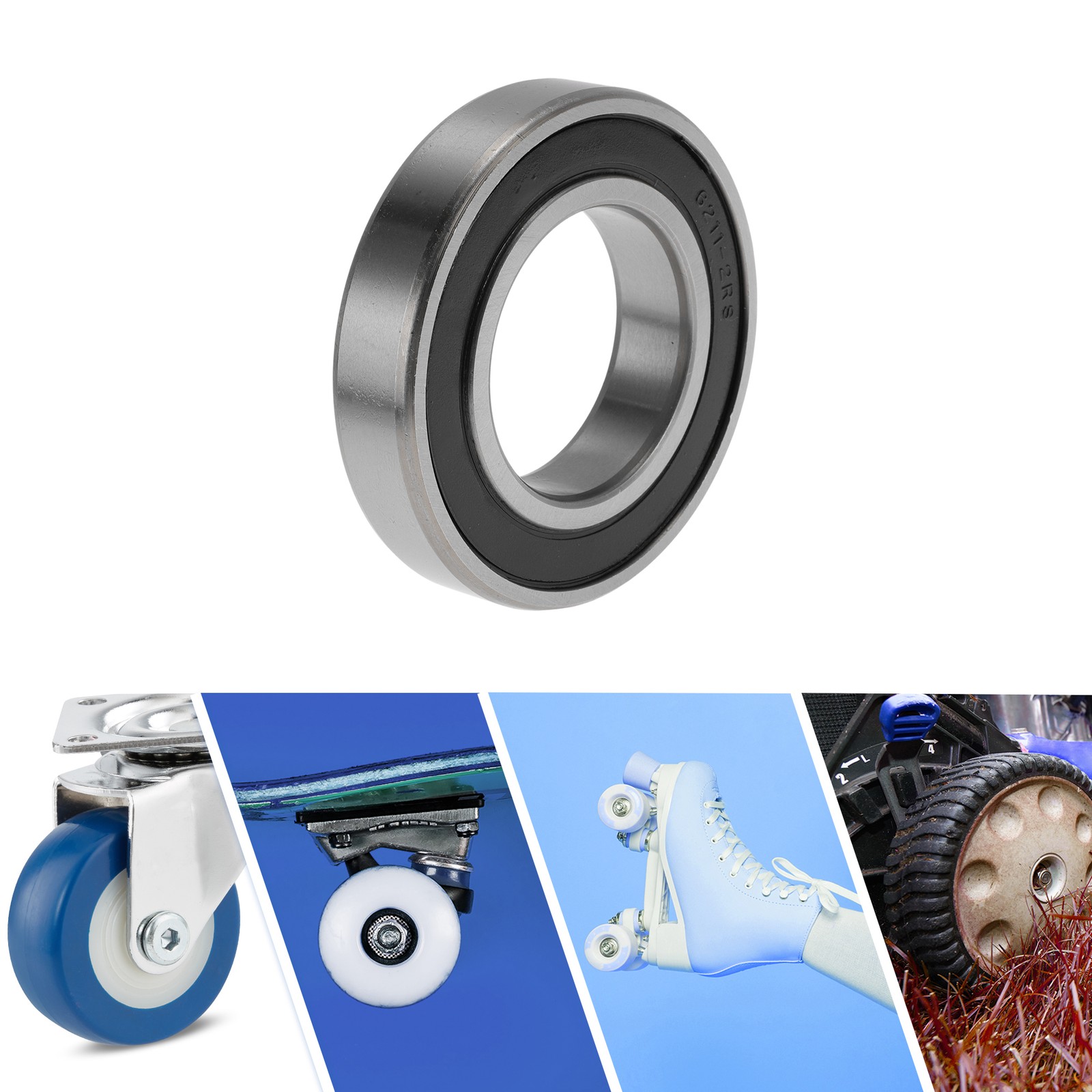 6211DDU Deep Throat Bearings 55x100x21mm 1pc Silver Tone