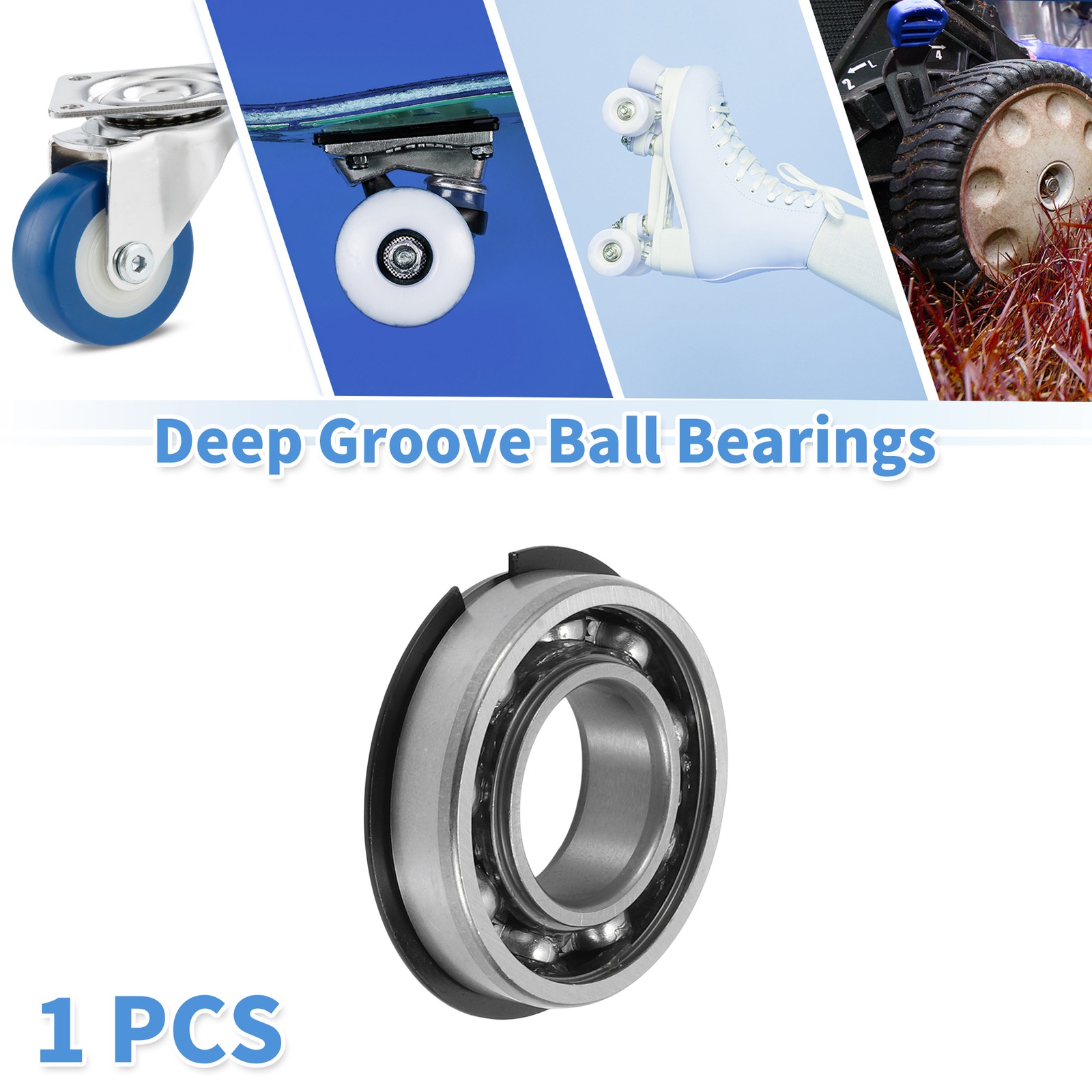 60/22NR Deep Groove Ball Bearings 22x44x12mm 1 Pc Silver Tone