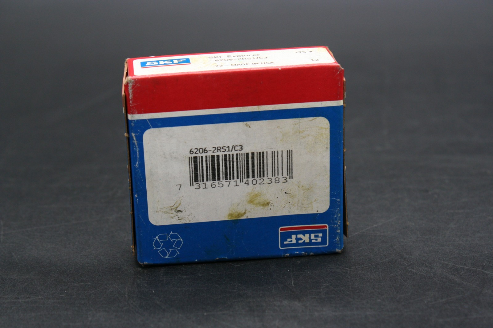 One (1) SKF Explorer 6206-2RS1/C3 Deep Groove Ball Bearing 30 mm Bore USA NEW