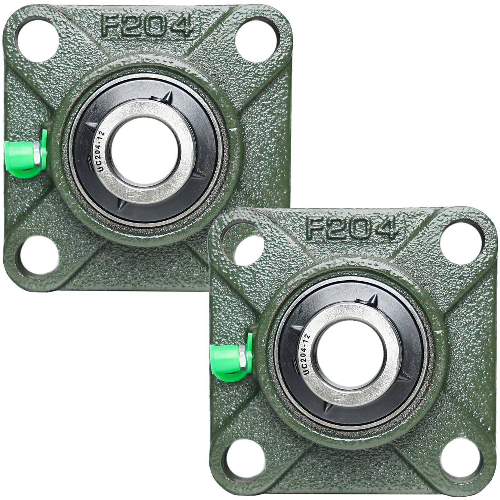 2 Pack UCF204-12 Pillow Block Bearing – Square Flange 4 Bolt Bearing – Bearin…