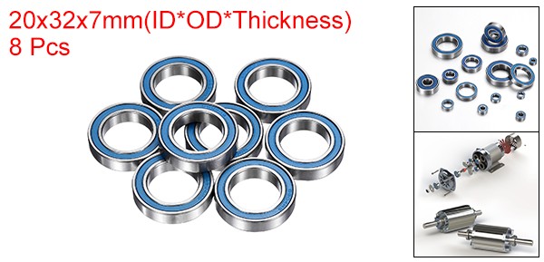 8Pcs 6804-2RS Deep Groove Bearing 20x32x7mm Double Sealed Chrome Steel P5