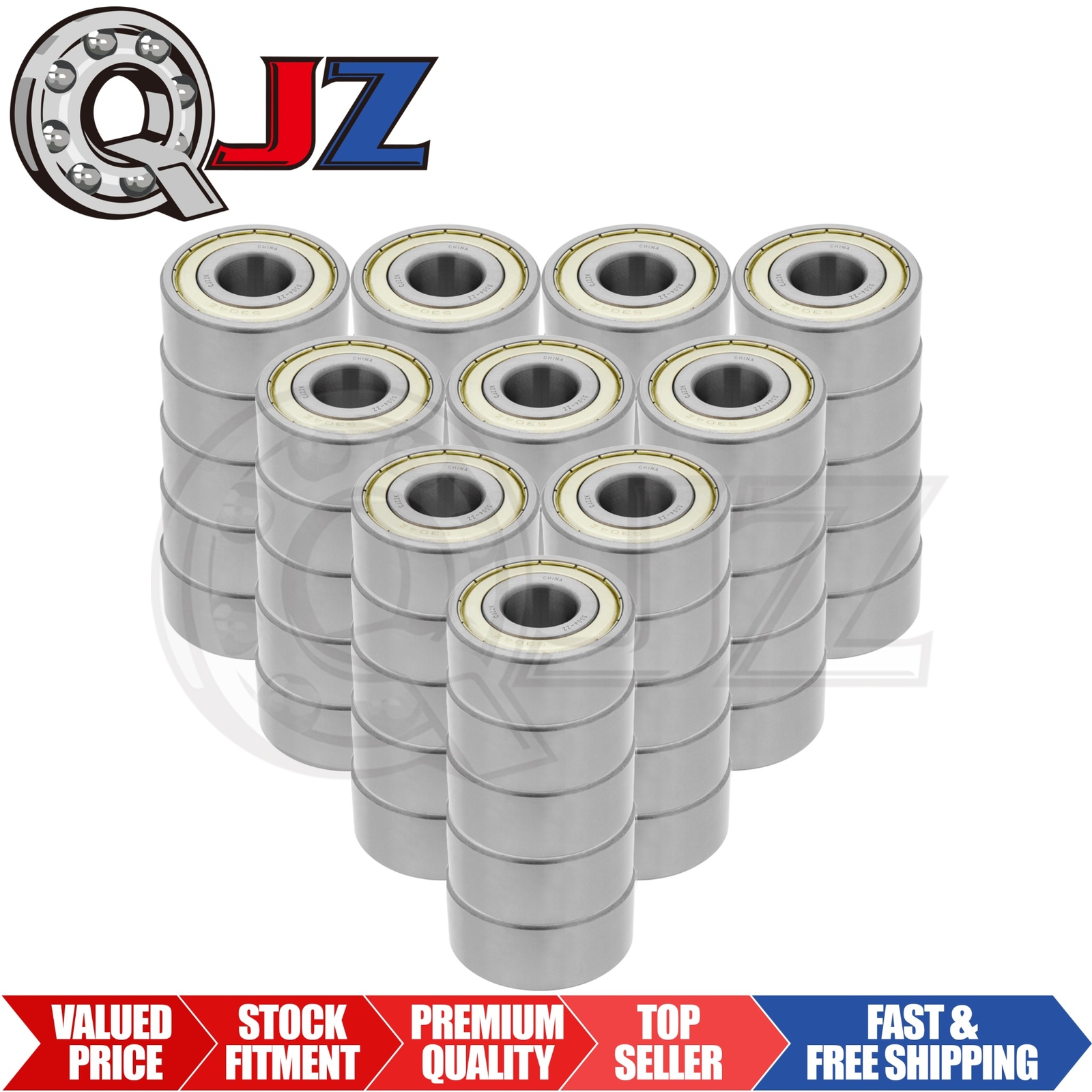 [Qty.50] 5304-ZZ New Angular Contact Ball Bearing [20mm ID x 52mm OD x 22.2mm W]