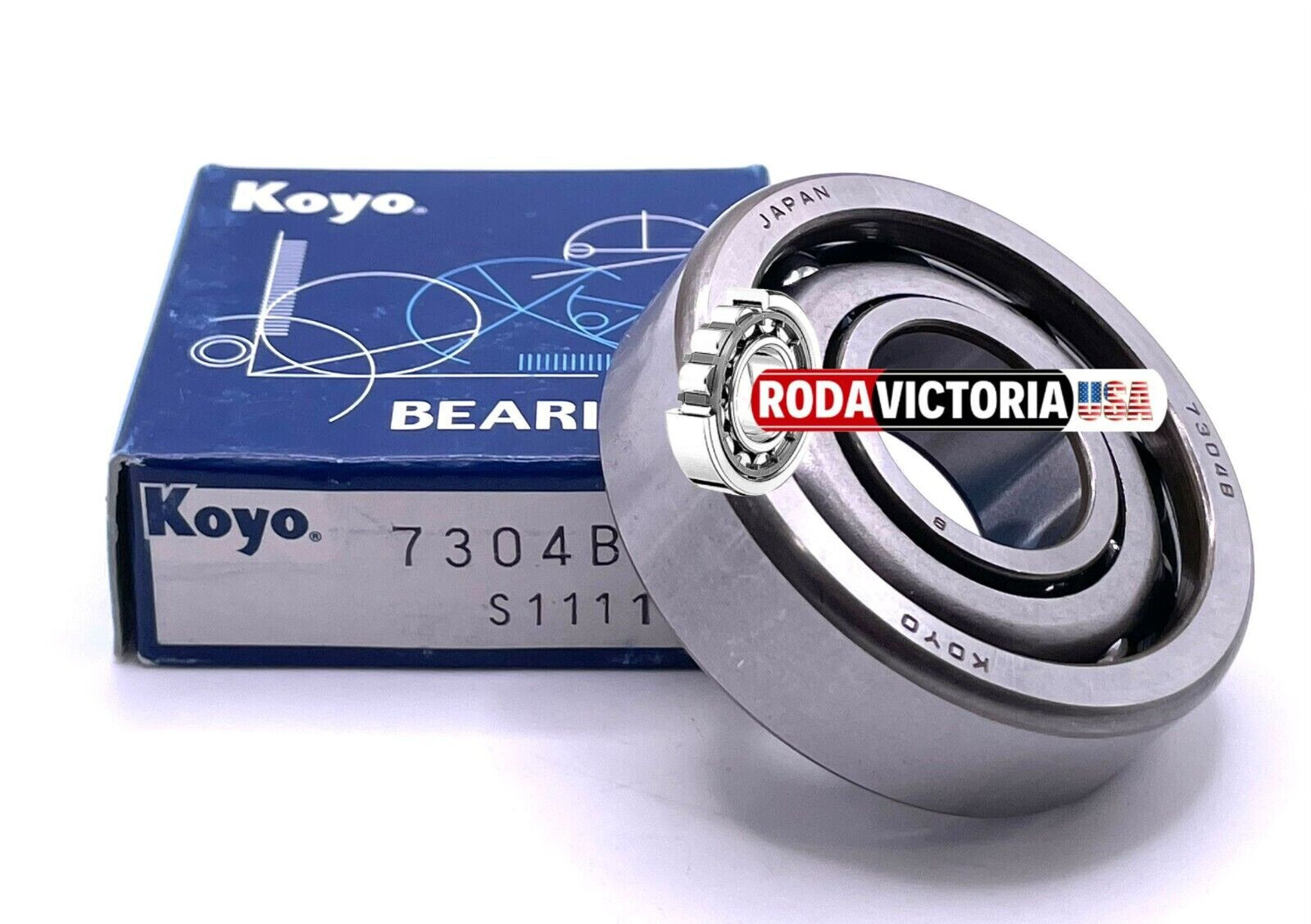 Koyo MADE IN JAPAN 7304B Angular contact ball bearing, 20x52x15 mm