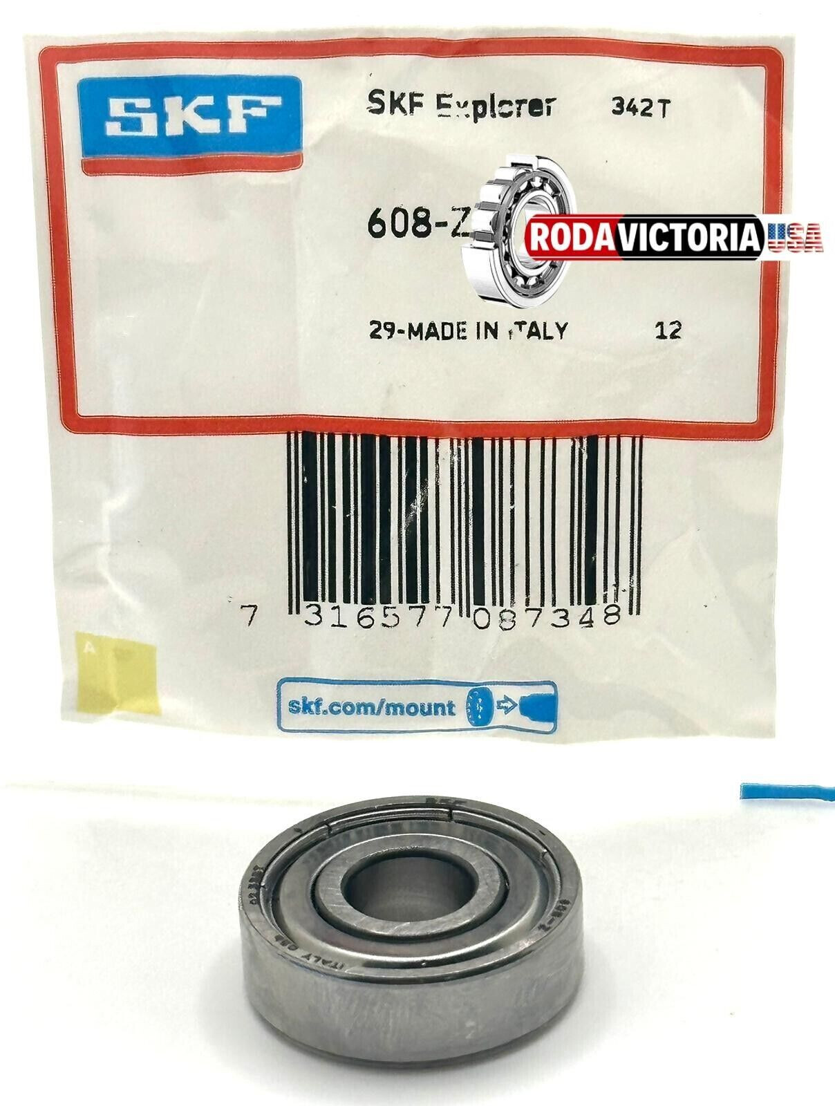 SKF 608 Z BALL BEARING, METAL SHIELDED ONE SIDE 8x22x7mm