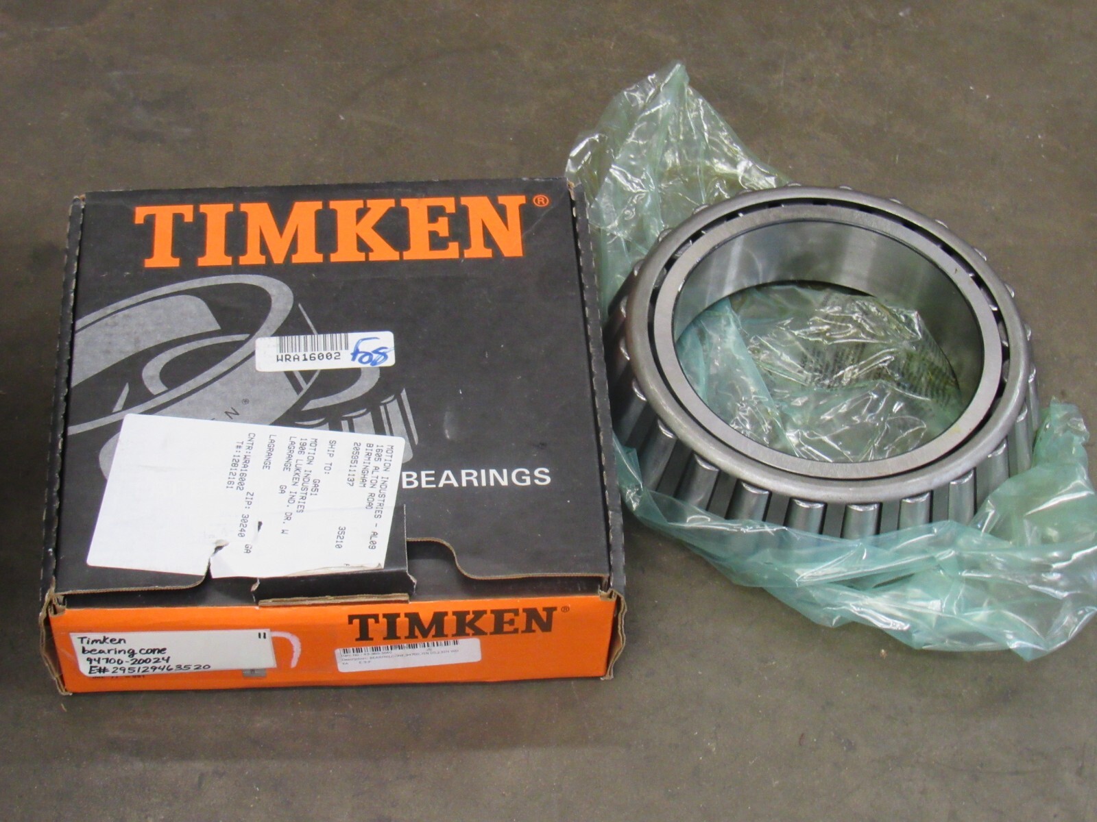 NEW TIMKEN TAPERED ROLLER BEARING CONE 94700-20024 7″ID 2.5″WD