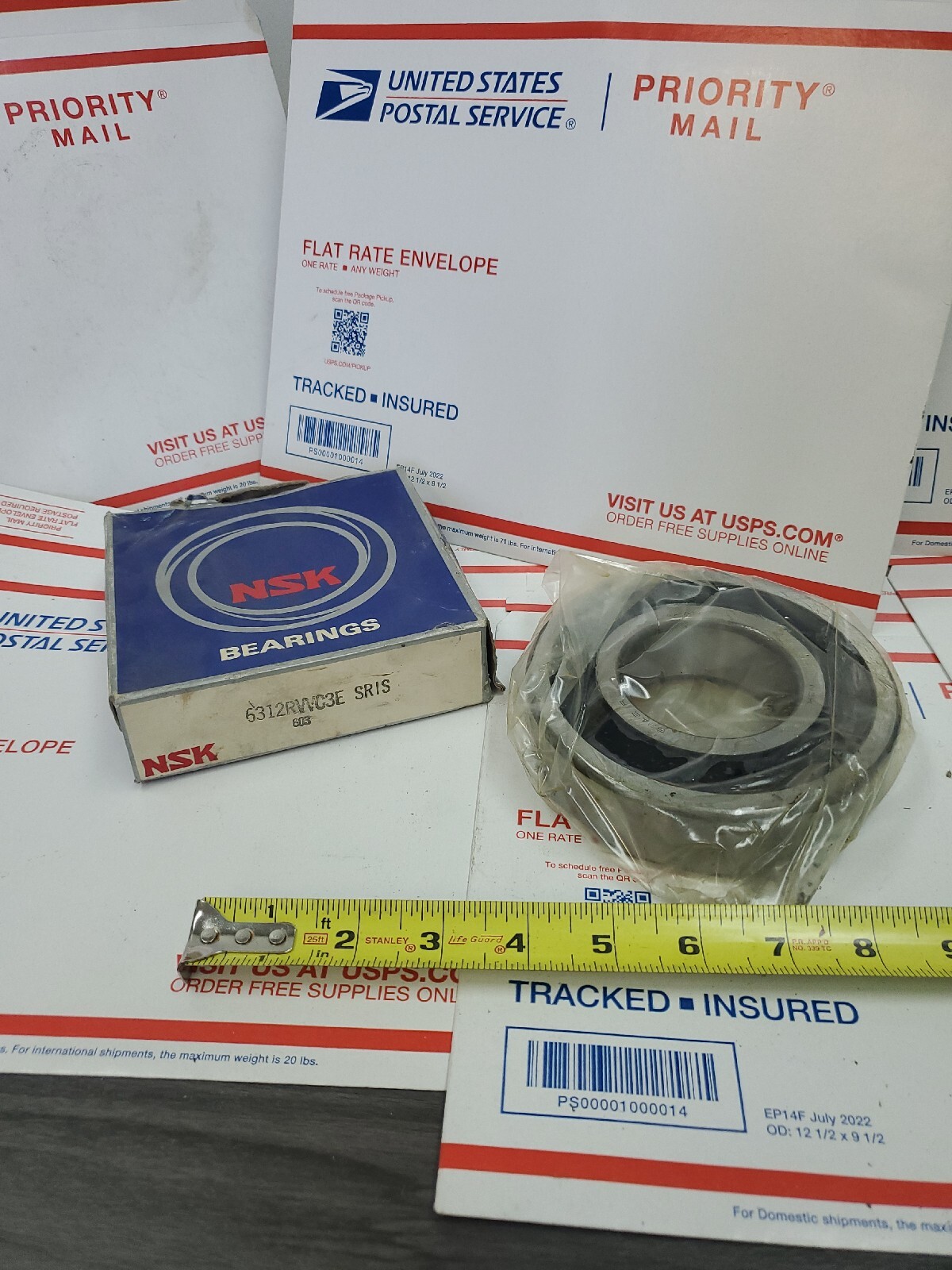 NSK 6312RVVC3E Bearing Rubber Seals 60x130x31 mm 6312 R VV 2RS C3 E 6312RS Japan