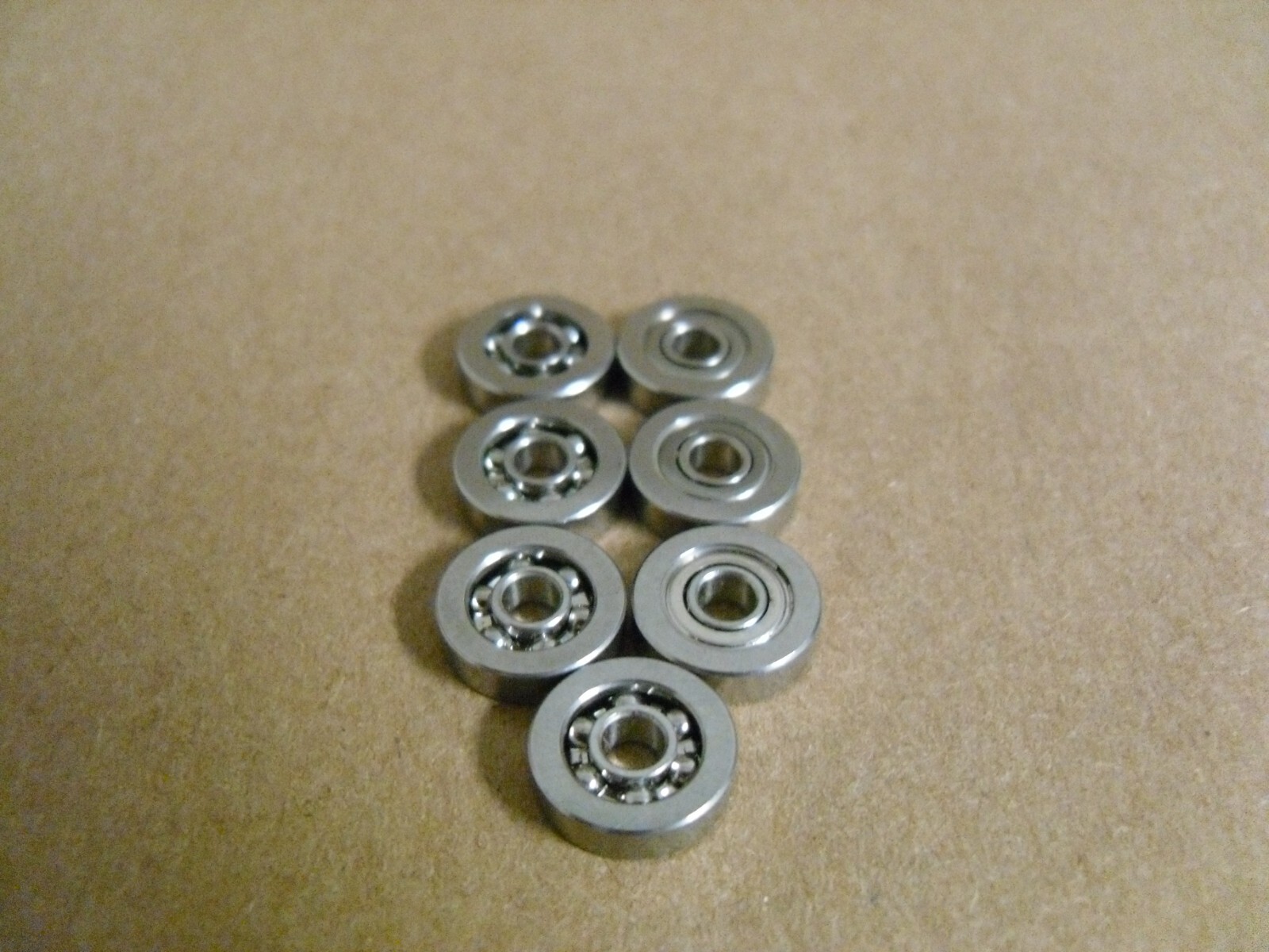 (Qty 7) 1/8 X 13/32 X 7/64 MINIATURE BALL BEARING
