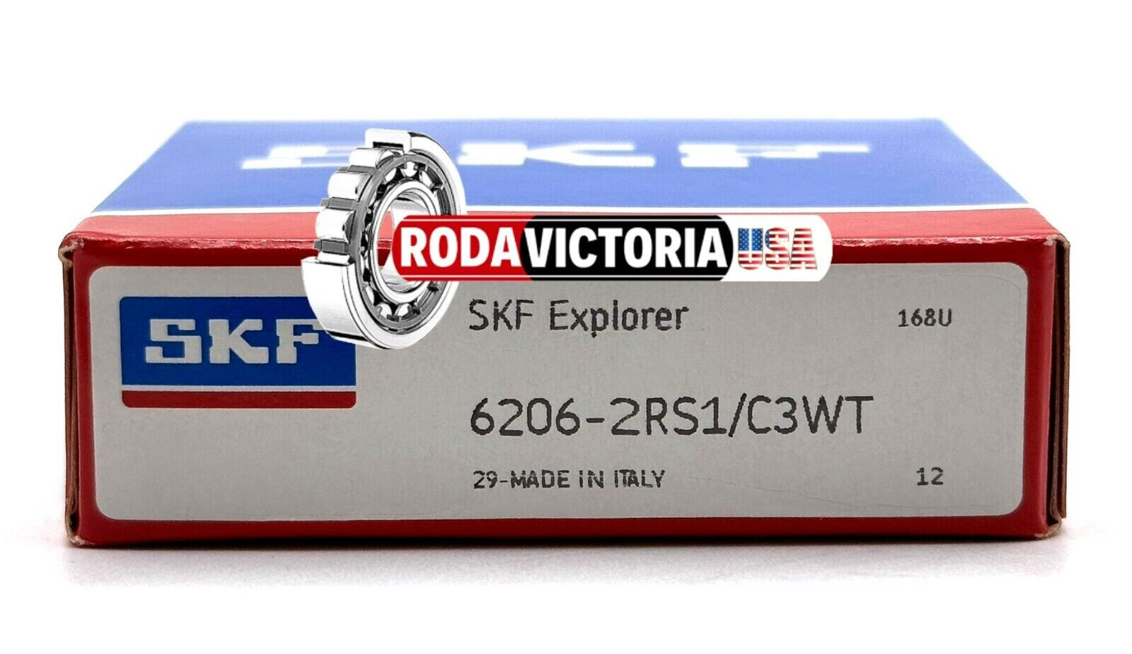 SKF 6206 2RS1/C3 WT DEEP GROOVE BALL BEARING, RUBBER SEALED 30x62x16 mm
