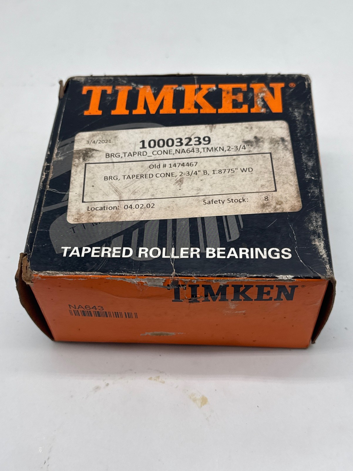 Timken NA643 Tapered Cone Roller Bearing, 2-3/4″ Bore