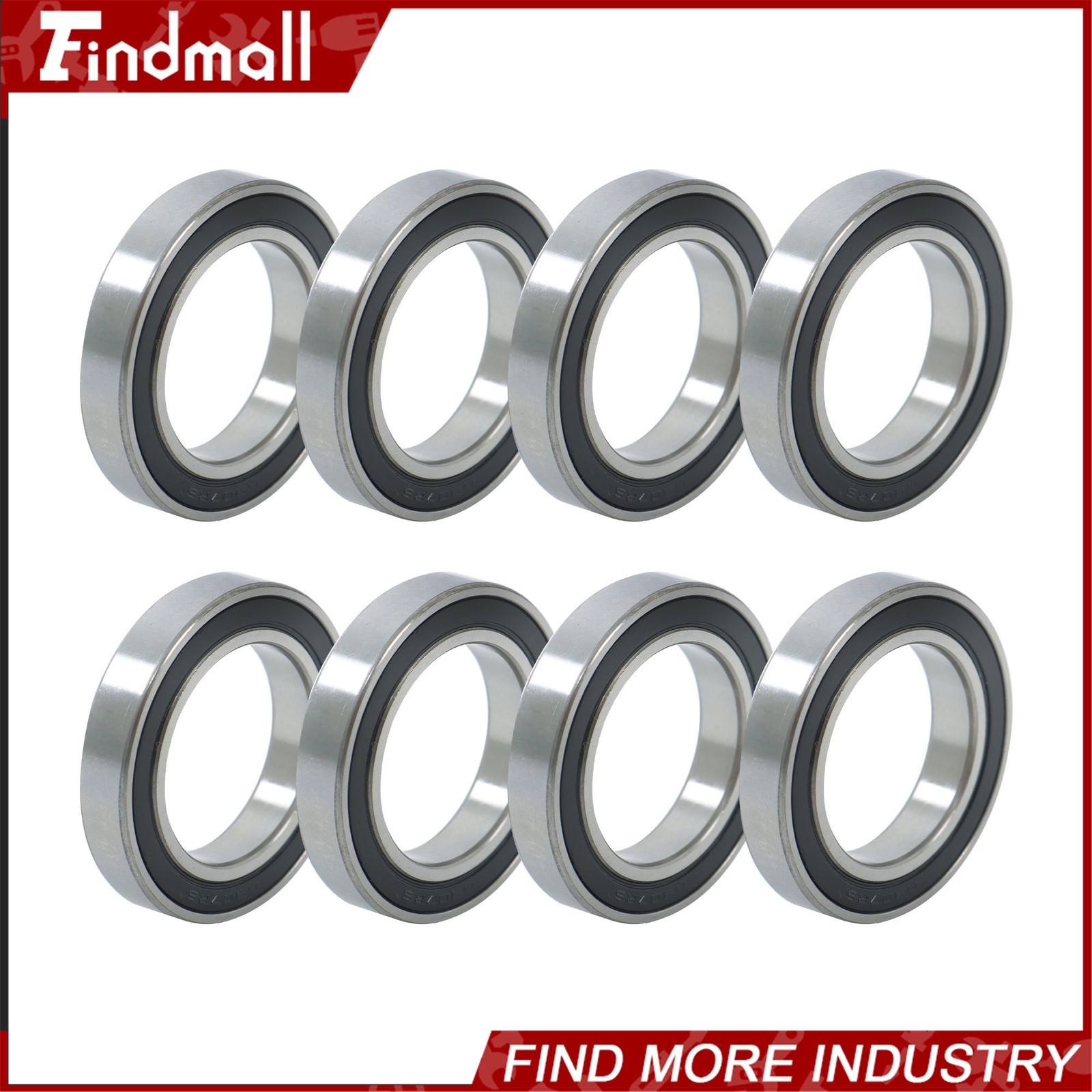 Findmall 6907-2RS Deep Groove Bearings 10pcs 35x55x10mm Rubber Sealed Set