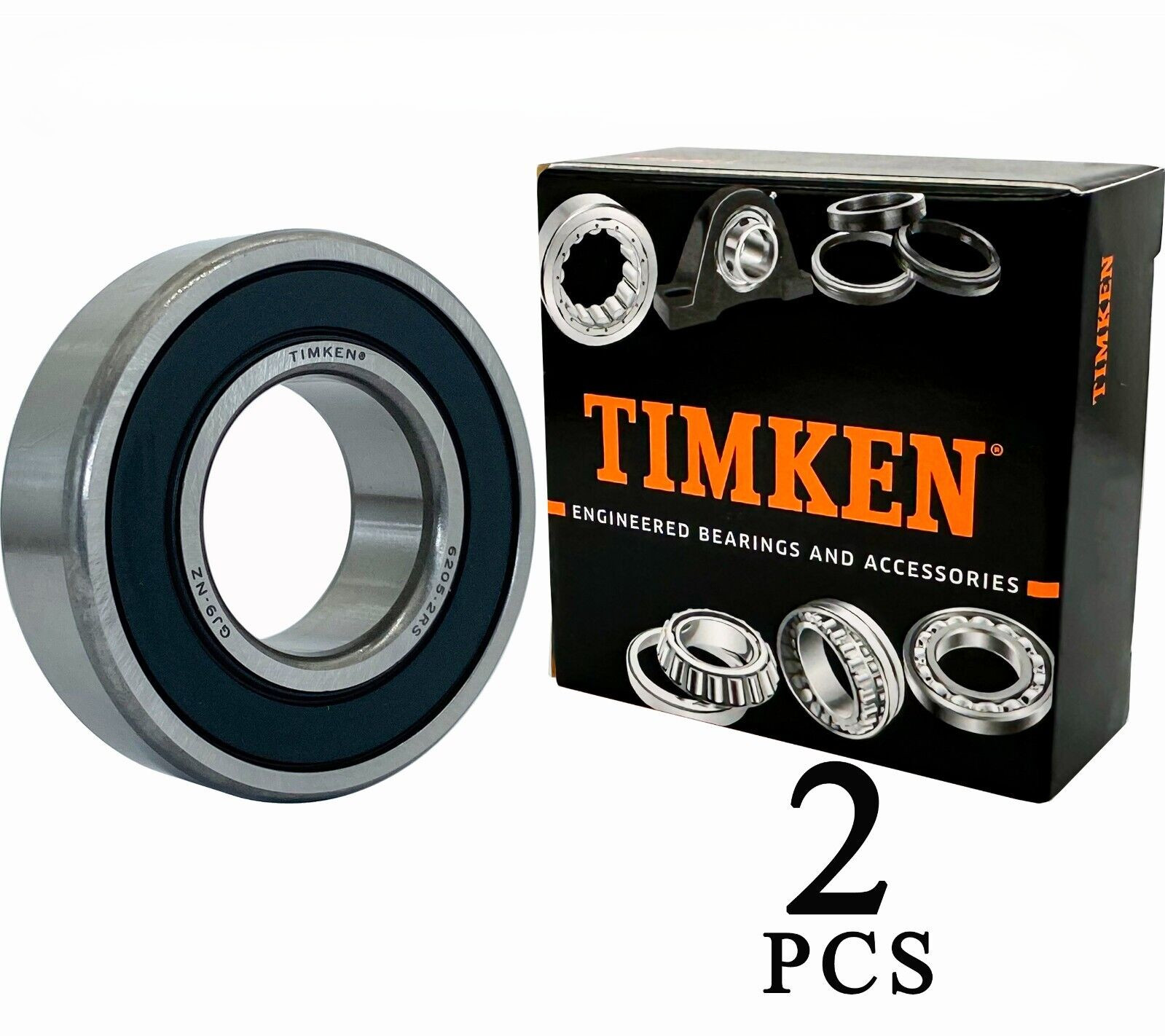 New 2PACK 6205-2RS TIMKEN 25X52X15MM Double Rubber Seal Bearings Free Shipping