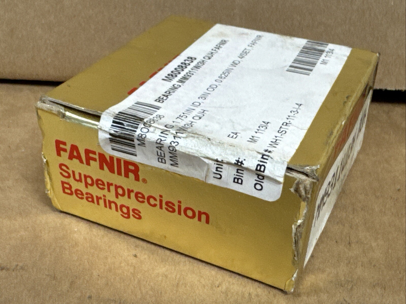 NEW FAFNIR MM9311WI3H DUH Superprecision Bearings 1.751”x3”x.625” MM9311WI3HDUH