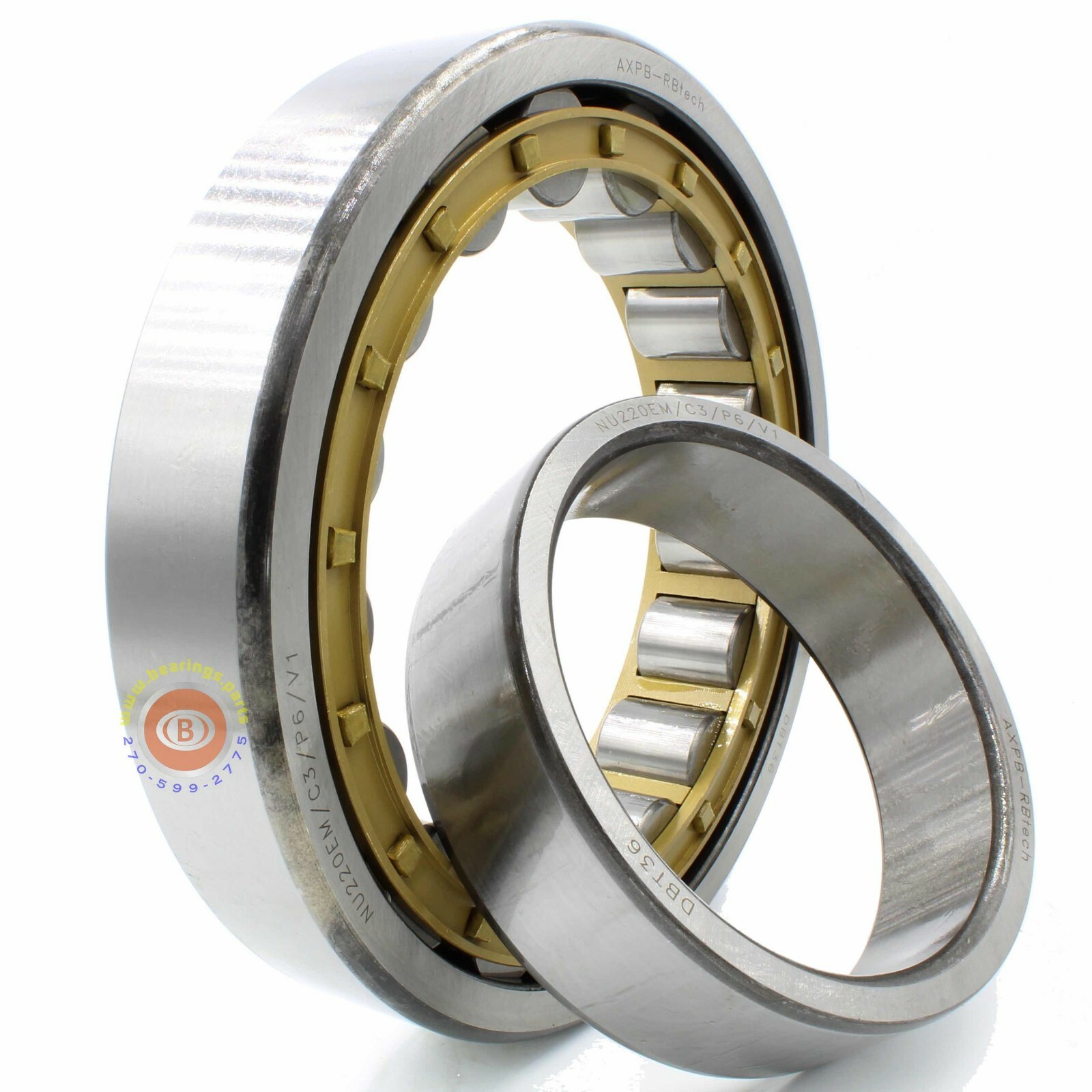 RBI-APXB NU220EM/C3/P6/V1 Cylindrical Roller Bearing 100 x 180 x 34 mm Open