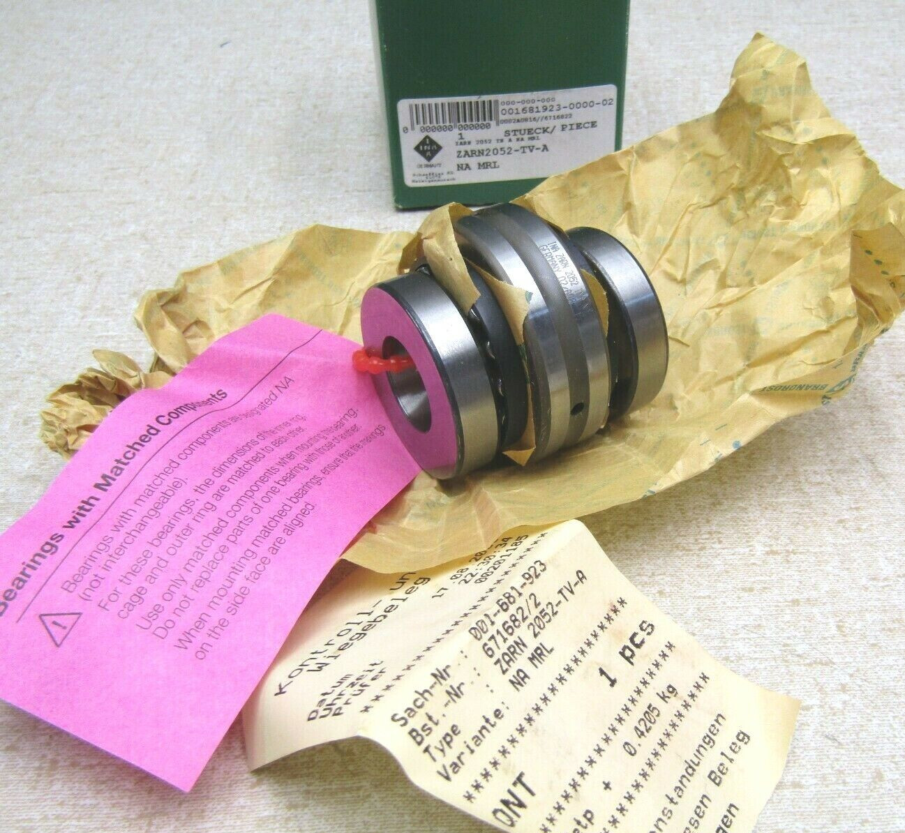 INA ZARN2052-TV Combo Needle Roller Cylind. Roller Bearing 20mm X 52mm X 46mm