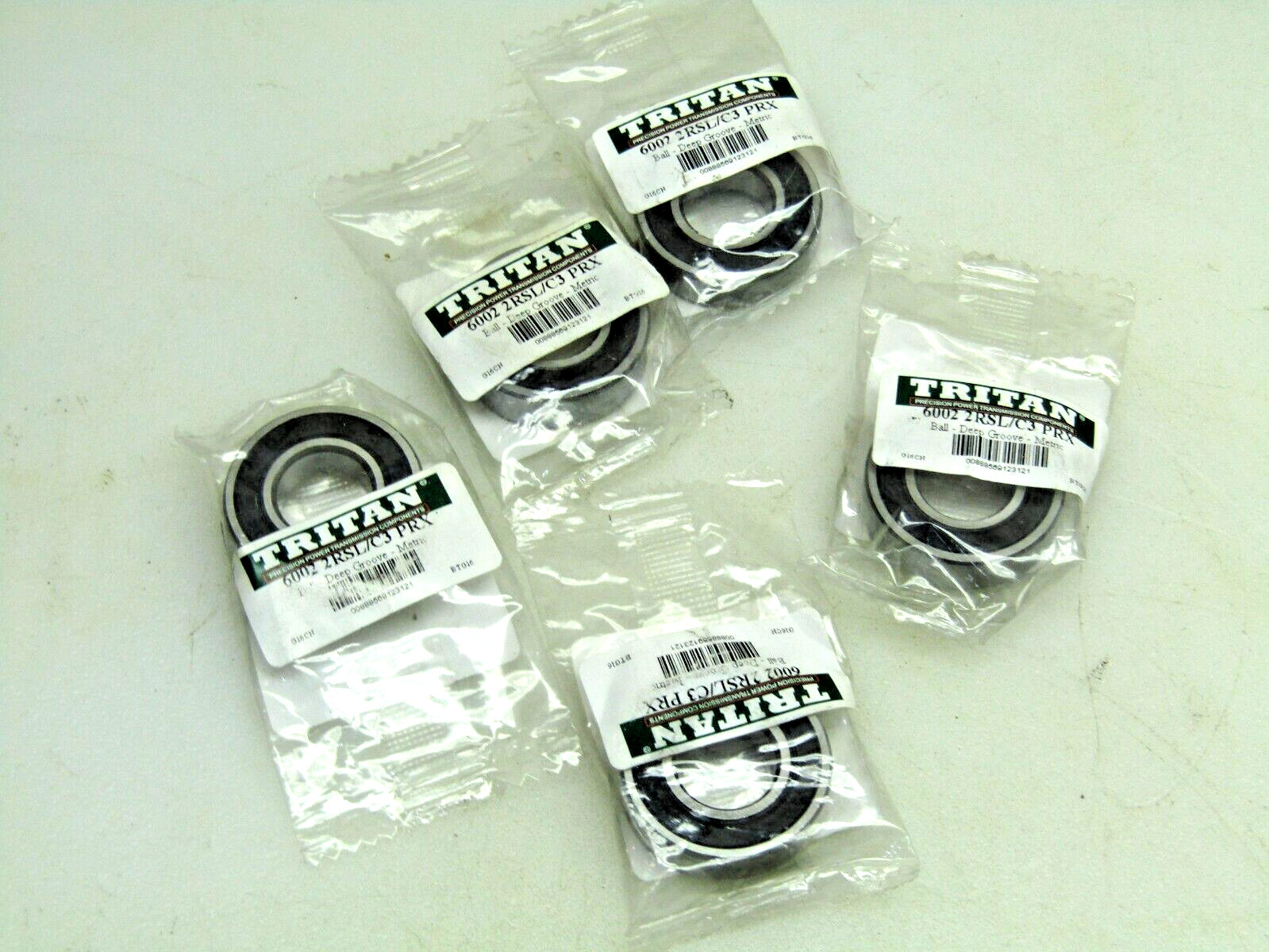 (Lot of 5) Tritan 6002-2RS C3 15mm X 32mm X 9mm Sealed Bearing