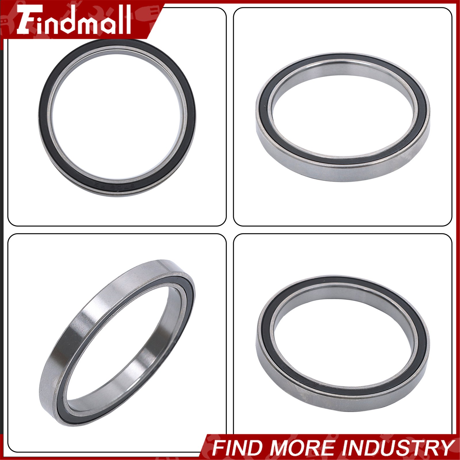 Findmall 10pcs 6708-2RS Ball Bearings 40x50x6mm Double Sealed Pre-Lubricated