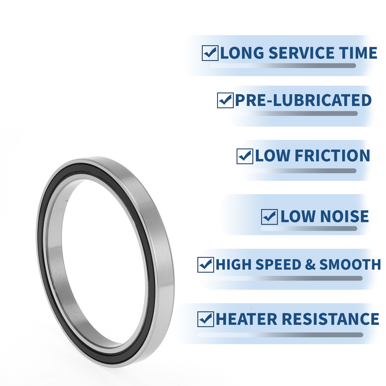 6816VV Bearings 80x100x10mm 2pcs Black Silver for Skateboard Scooter