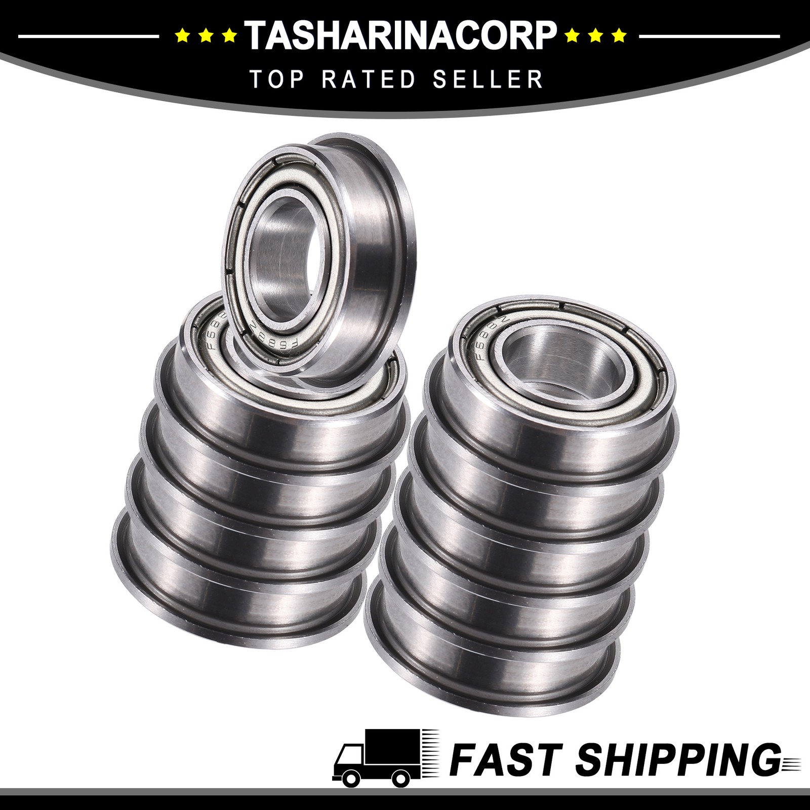 Piece of 10 F688ZZ Double Metal Shield Single Row Deep Groove Ball Bearings