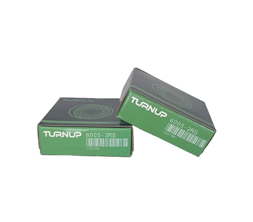 (2 PACK) 6005-2RS Turnup 25X47X12MM Double Rubber Seal Ball Bearings