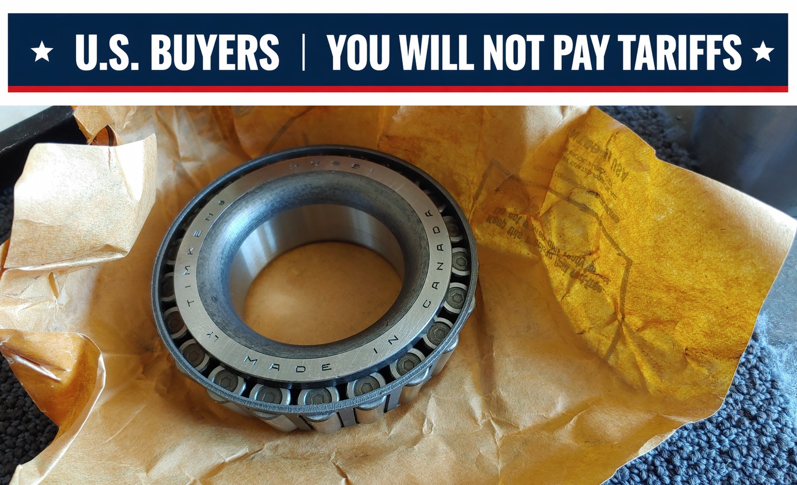 Timken 39581 Tapered Roller Bearing Cone – 2.2500 in ID, 1.1875 in Cone Width, C