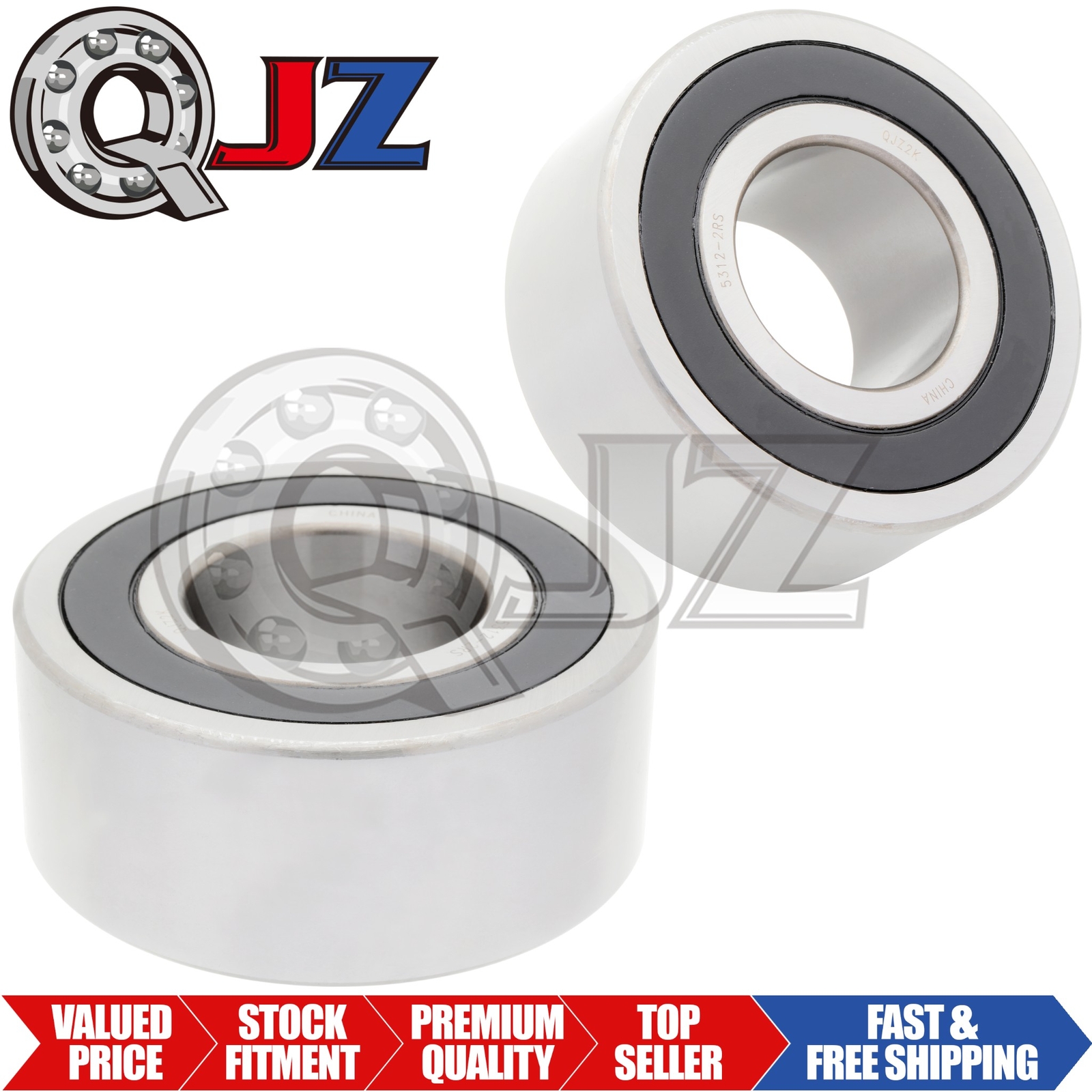 [Qty.2] 5312-2RS Angular Contact Ball Bearing [60 mm ID x 130 mm OD x 54 mm W]