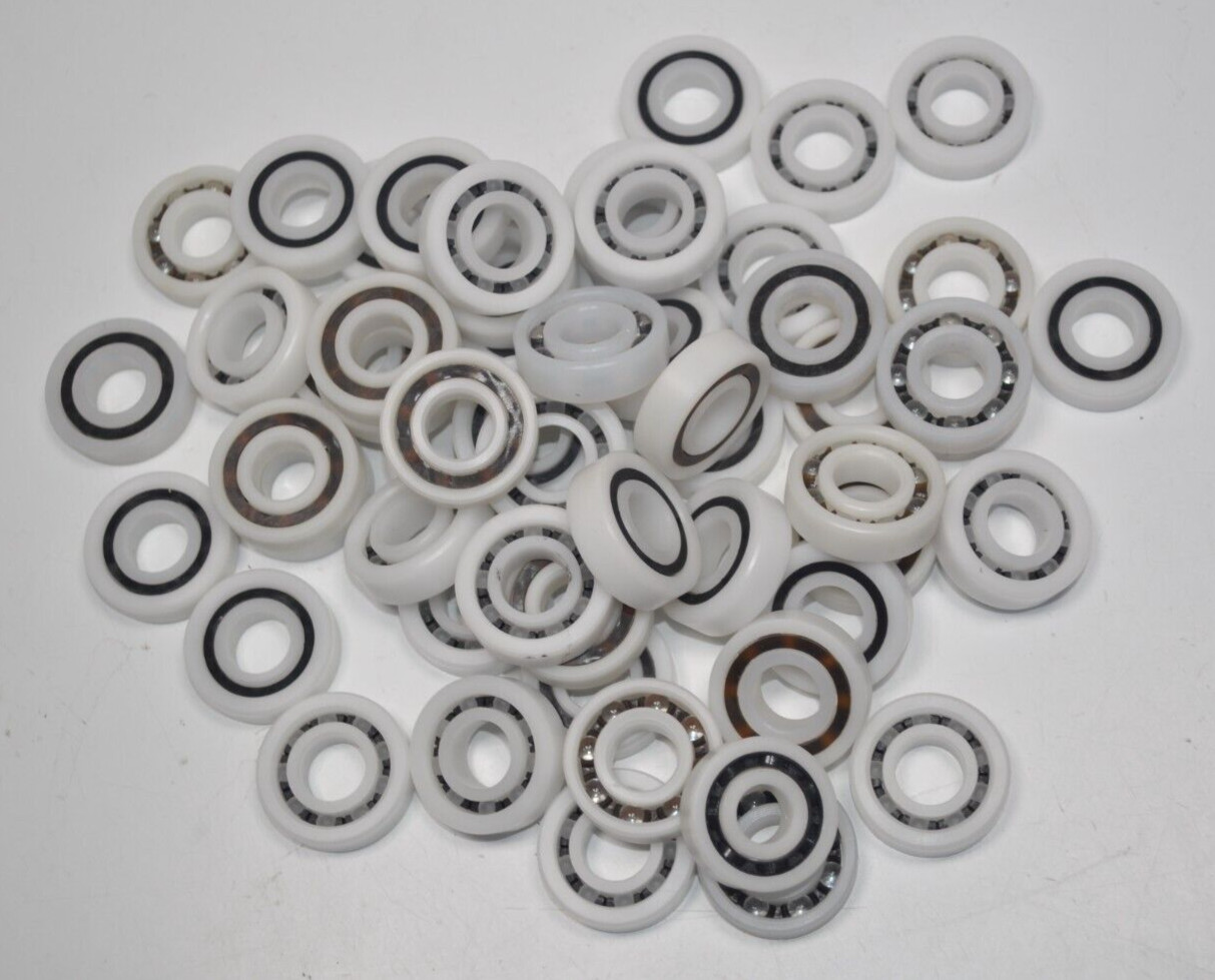 Lot of 50 NEW Ortech 17mm Bore X 35mm OD x 10mm Wide Plastic Radial Ball Bearing