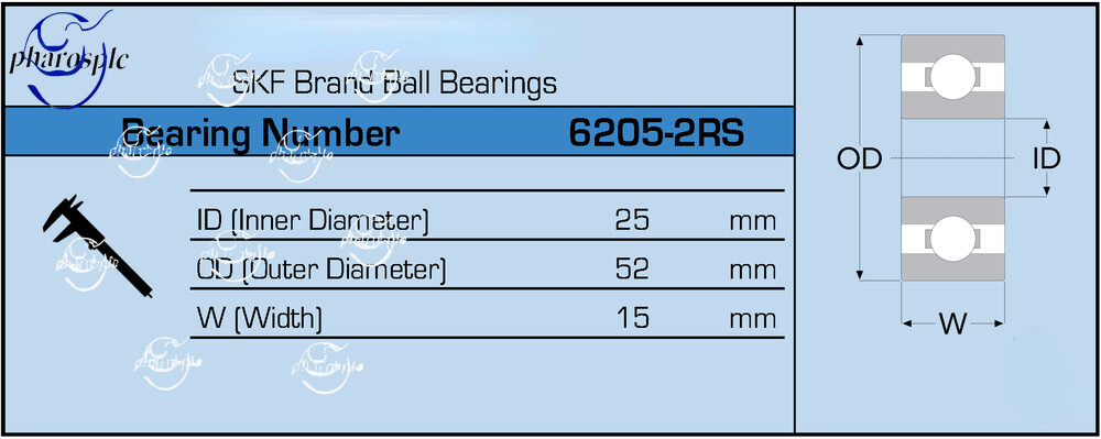 1pcs New 6205-2RS SKF Brand Rubber Seal Ball Bearing 25x52x15 6205 2RS 6205RS