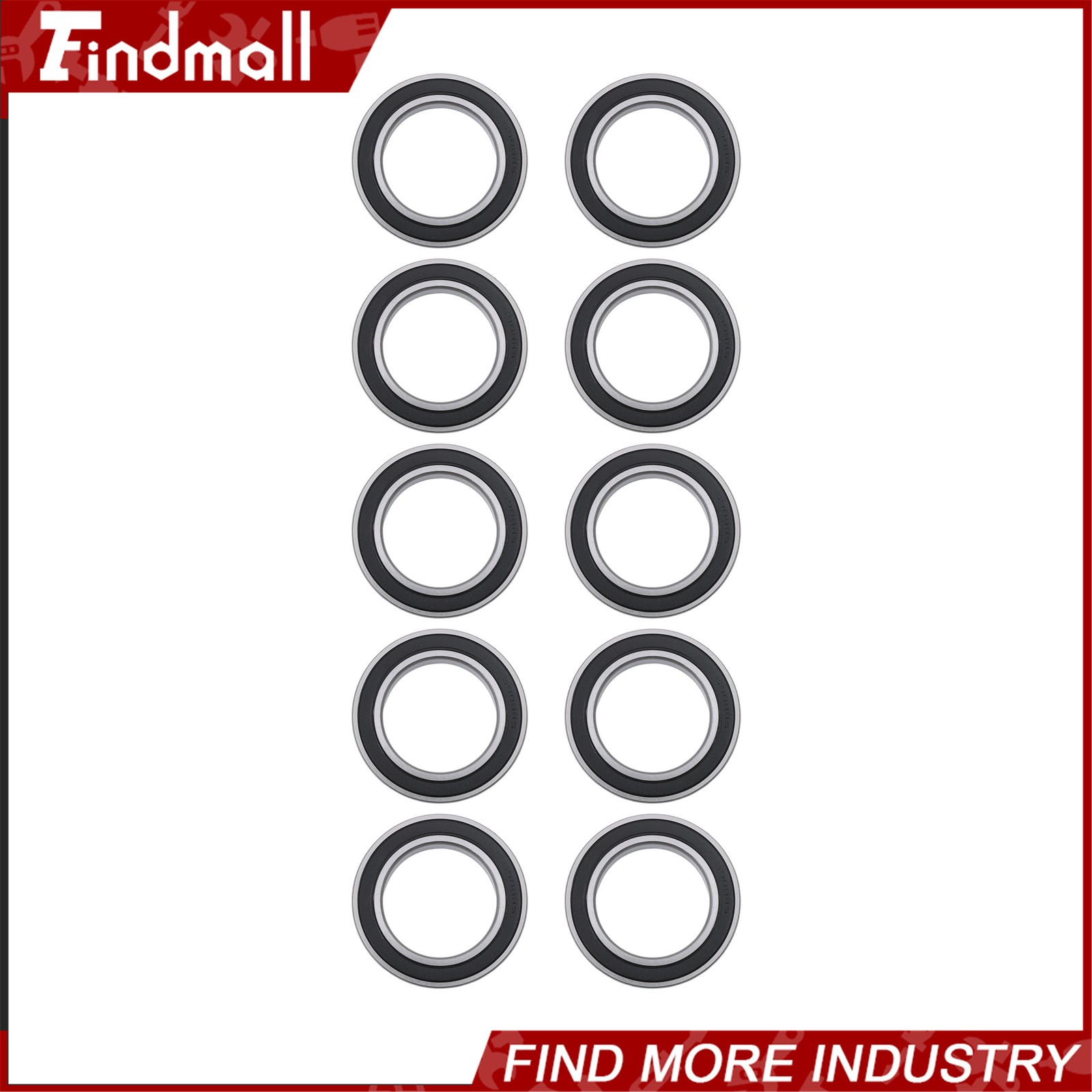 Findmall 6908-2RS Deep Groove Bearings 10pcs 40x62x12mm Rubber Sealed Set
