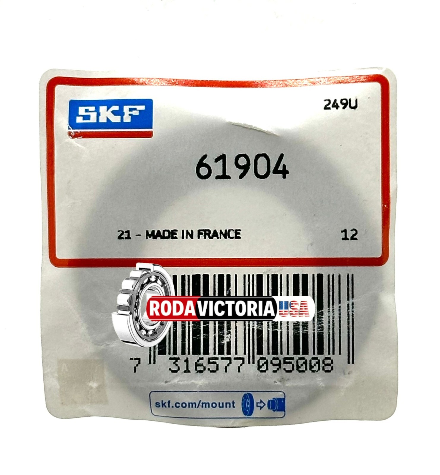 SKF 61904 DEEP GROOVE BALL BEARING, OPEN TYPE, NO SEALS 20x42x12mm 6904