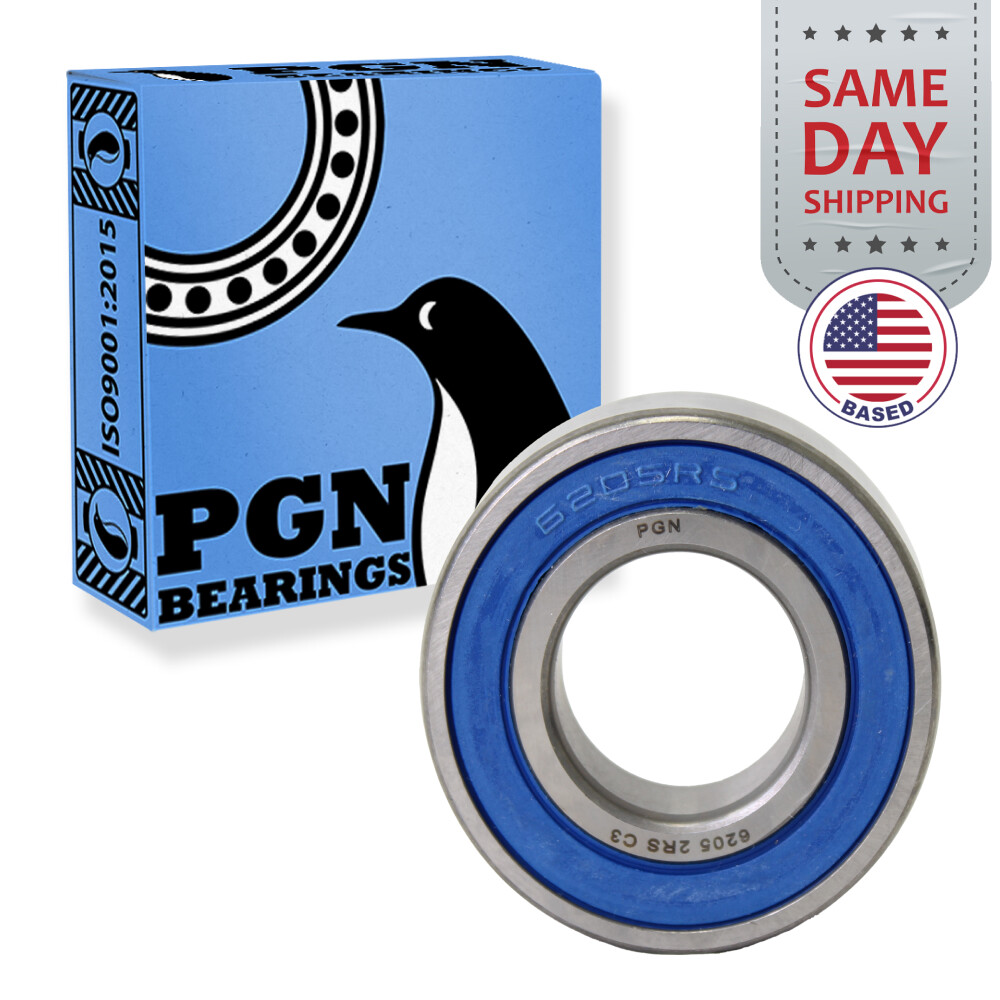 (30) 6205-2RS Premium Rubber Seal Ball Bearing C3 EMQ, 25x52x15, 6205 2RS 6205rs