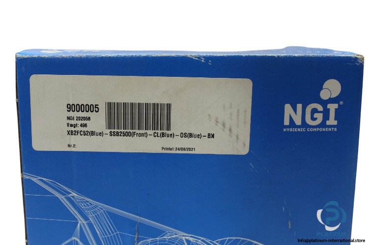 NGI XB2FC52(BLUE)-SSB2500(FRONT)-CL(BLUE)-OS(BLUE)-BXI HYBRID BEARING_25.4mm_1in