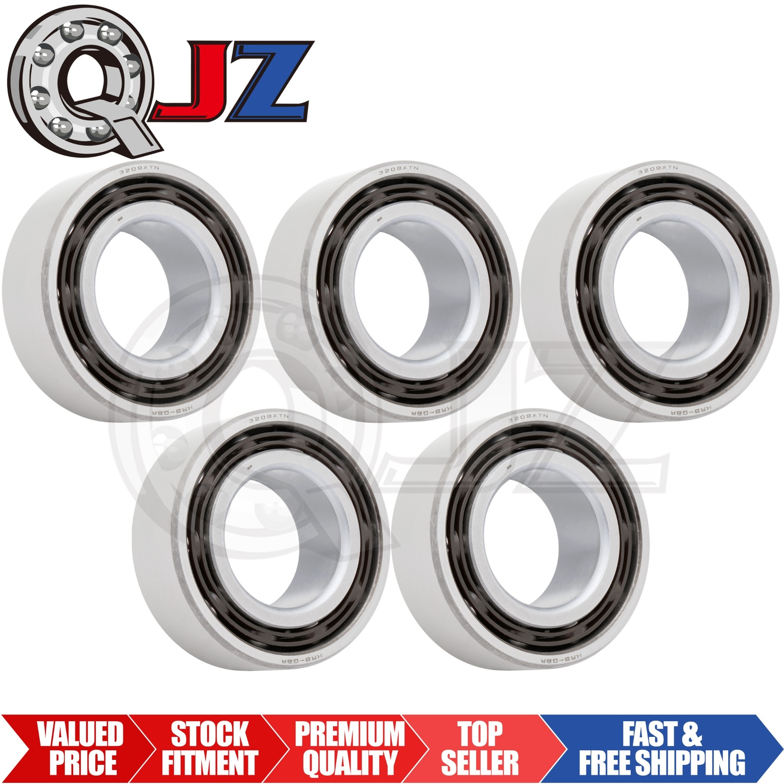 [Qty.5] 3209 New Angular Contact Ball Bearing [40mm Bore x 80mm OD x 30.2mm W]