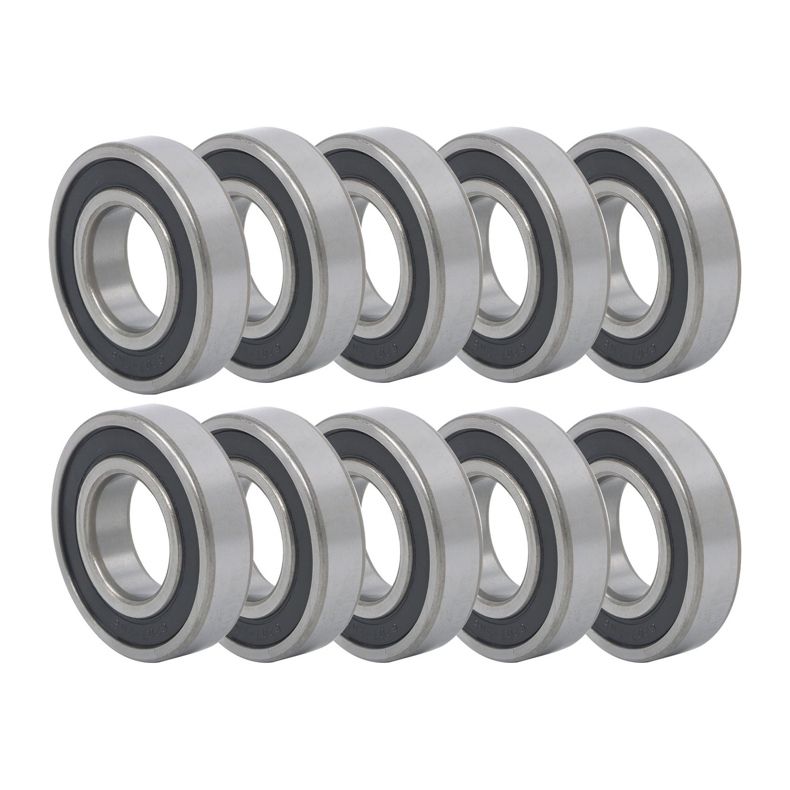 6207-2RS Deep Groove Ball Bearings 10pcs 35x72x17mm Set