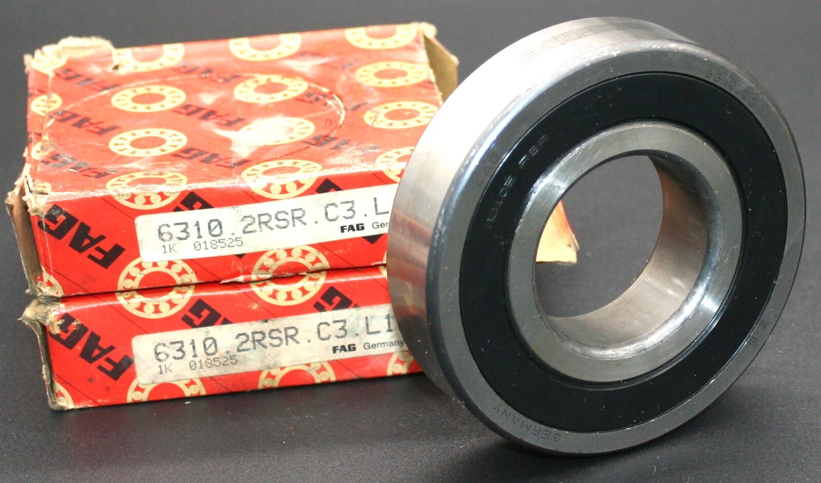 One (1) FAG 6310 2RSR C3 L12 Deep Groove Bearing 50MM ID Germany NEW