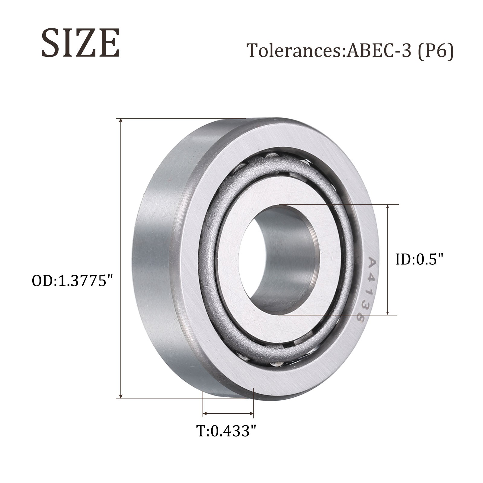2Sets A4050/A4138 Tapered Roller Bearing Cone and Cup 0.5″ Bore x 1.3775″ OD