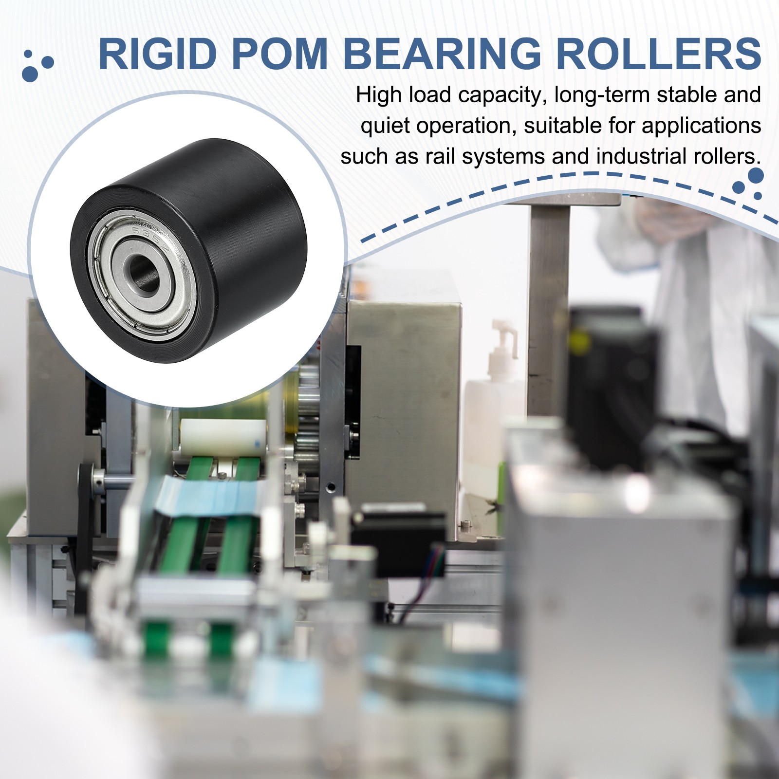 4Pcs POM Roller Wheel with Bearings, 5mm x 25mm x 20mm Bearing Pulley