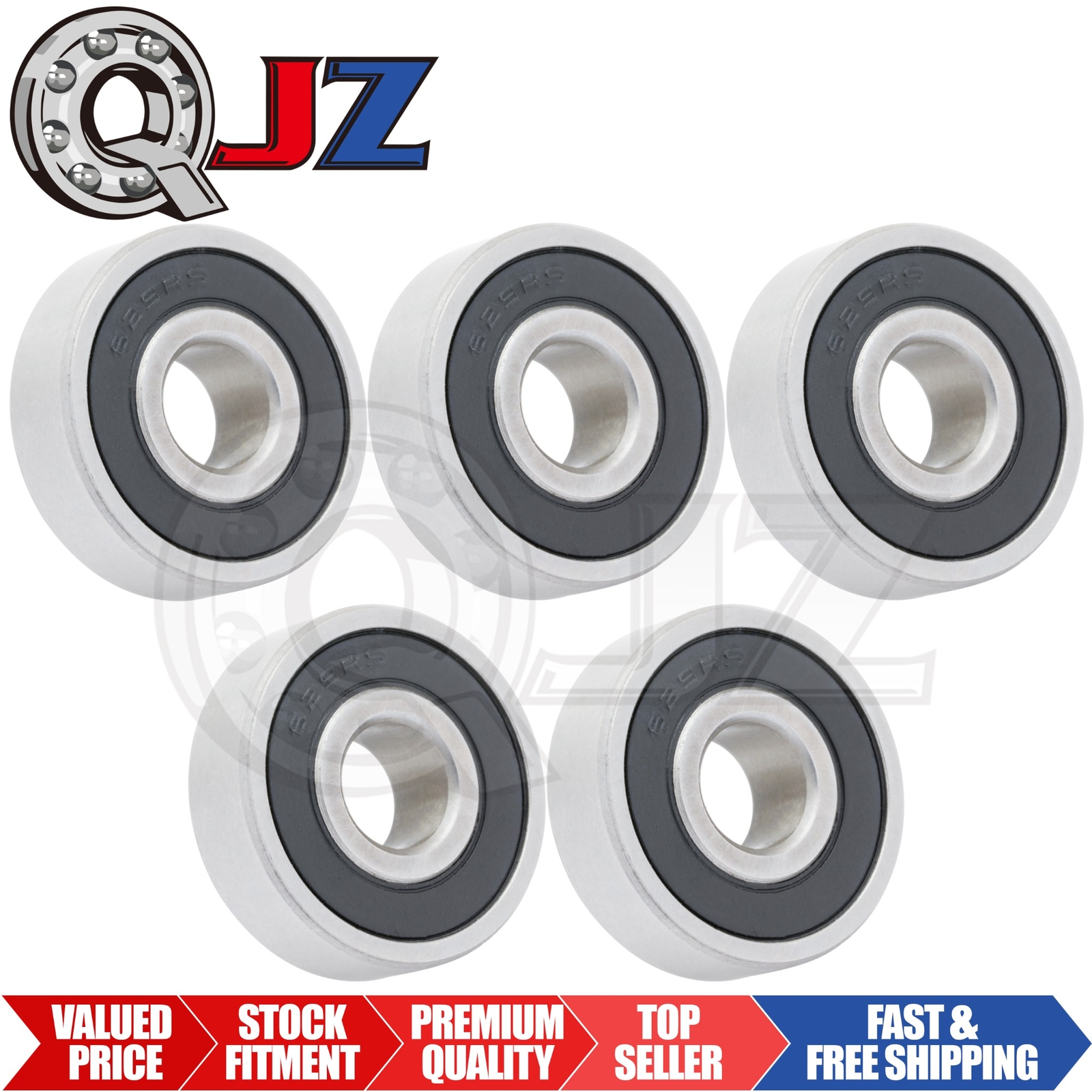 [Qty.5] 629-2RS New Radial/Deep Groove Ball Bearing [9mm ID x 26mm OD x 8mm W]