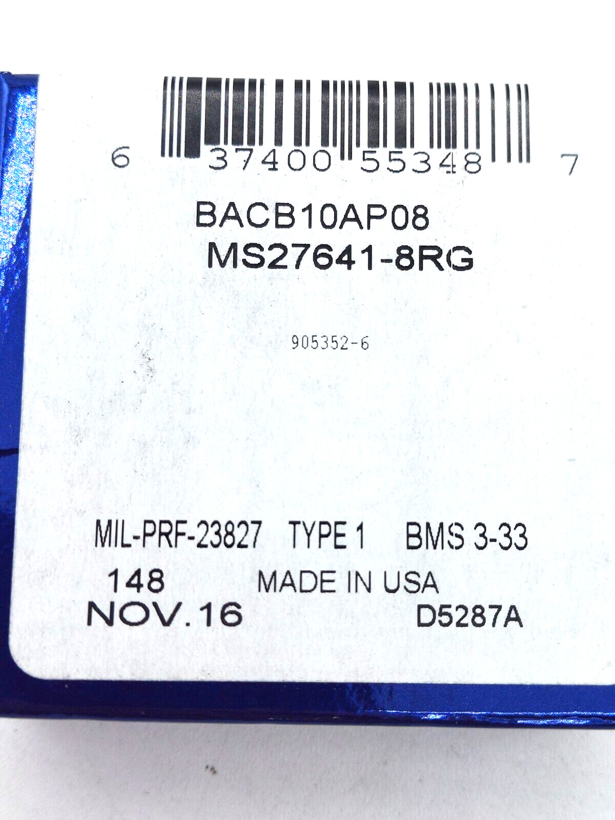 RBC MKP8AFS428 Airframe Control Bearing BACB10AP08 MKP8A FS428 *NOS SEALED*