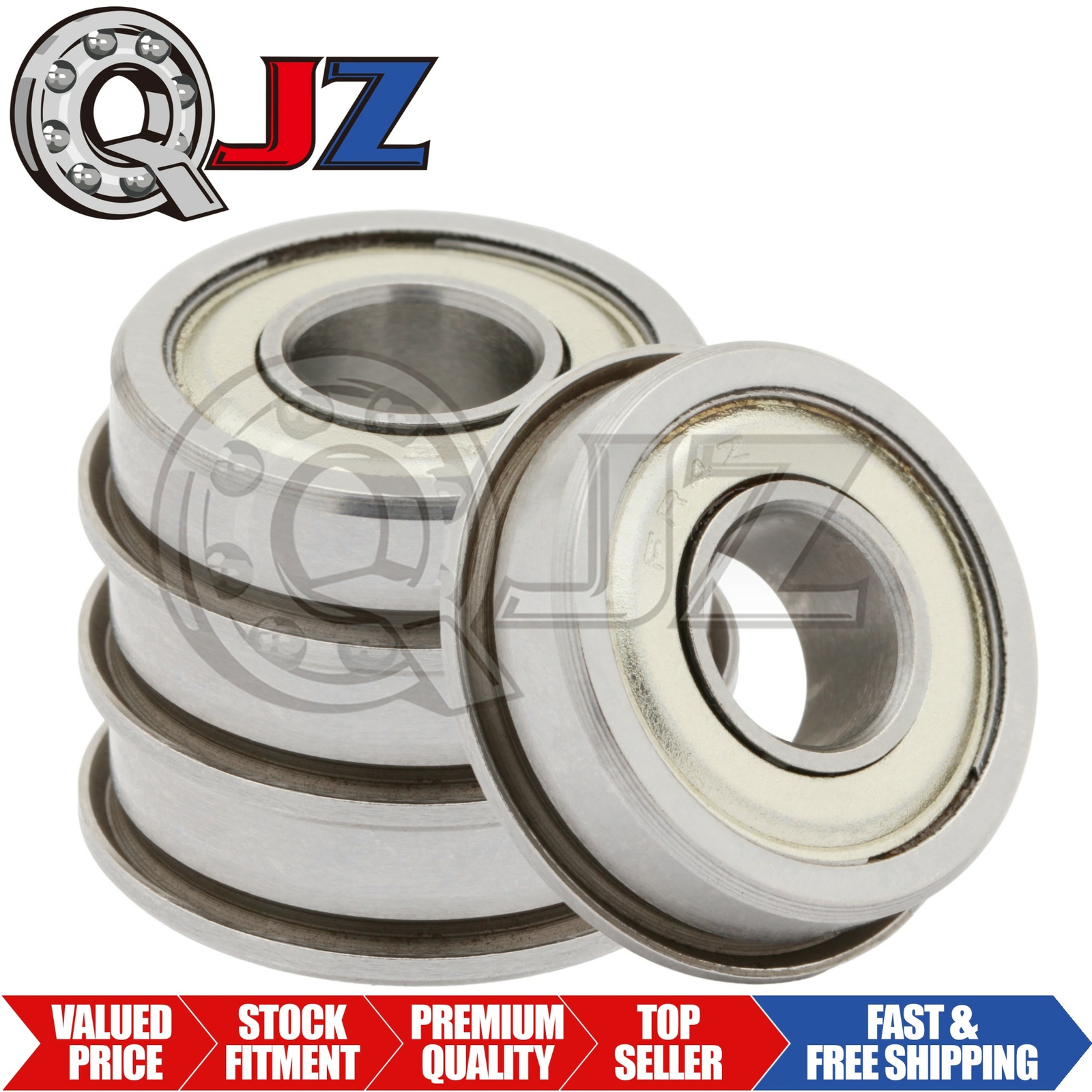 [4-Pack] FR4-ZZ Deep Groove Flanged Ball Bearing 1/4″ ID x 5/8″ OD x 0.196″ W