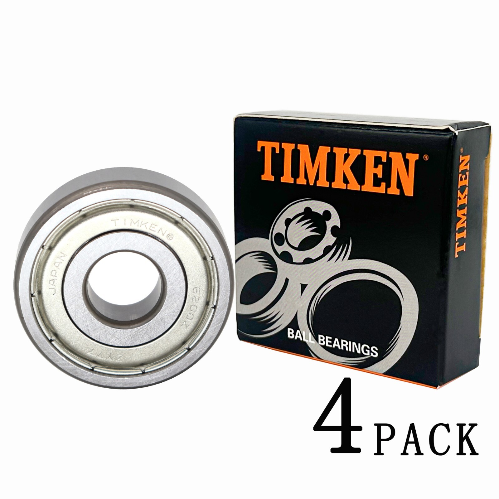 4PCS TIMKEN 6200-ZZ 10X30X9mm Made In Japan Double Metal Seal Ball Bearings